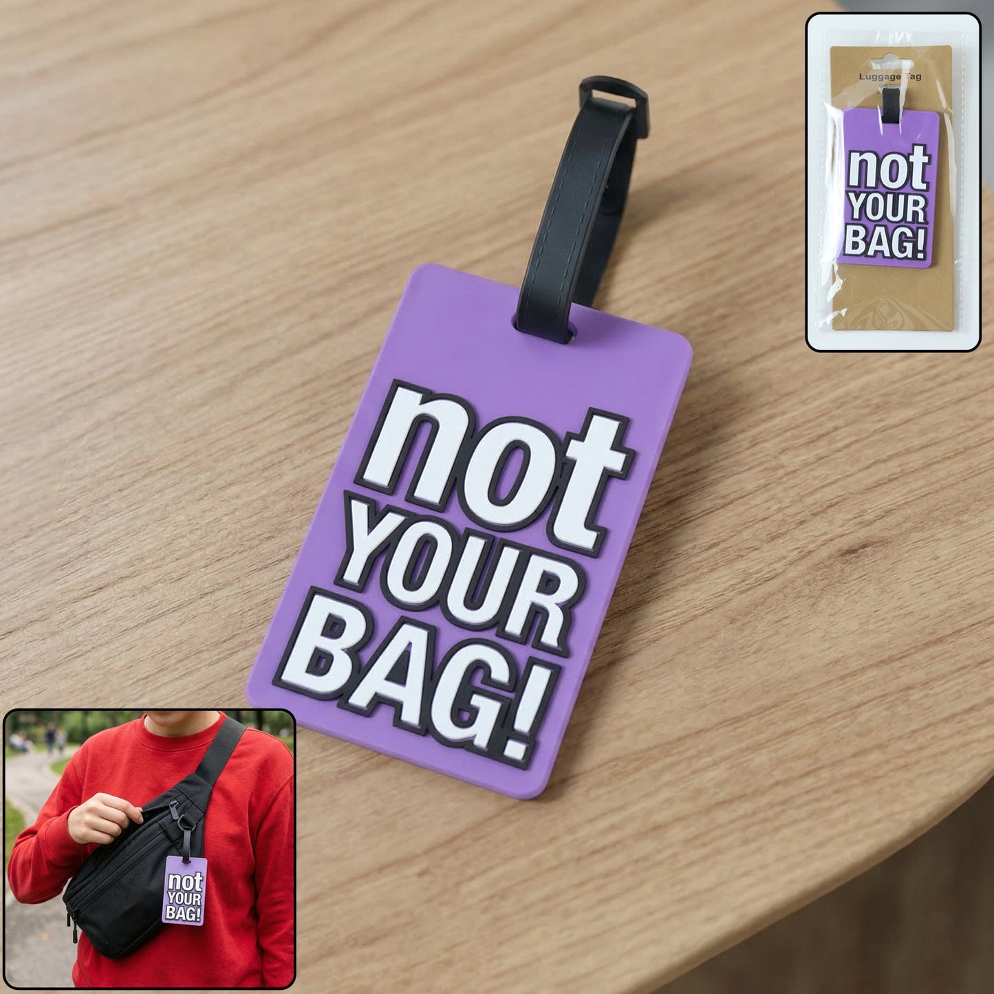 Travel Identification Luggage Bag Tag with Bold “Not Your Bag (1 Pc)
