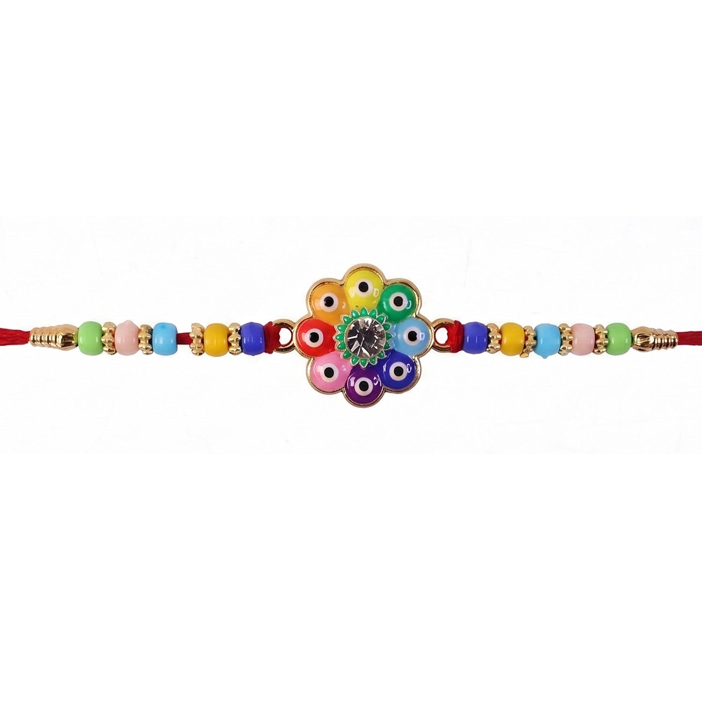 Traditional Rakhi tied on wrist with evil eye and beads