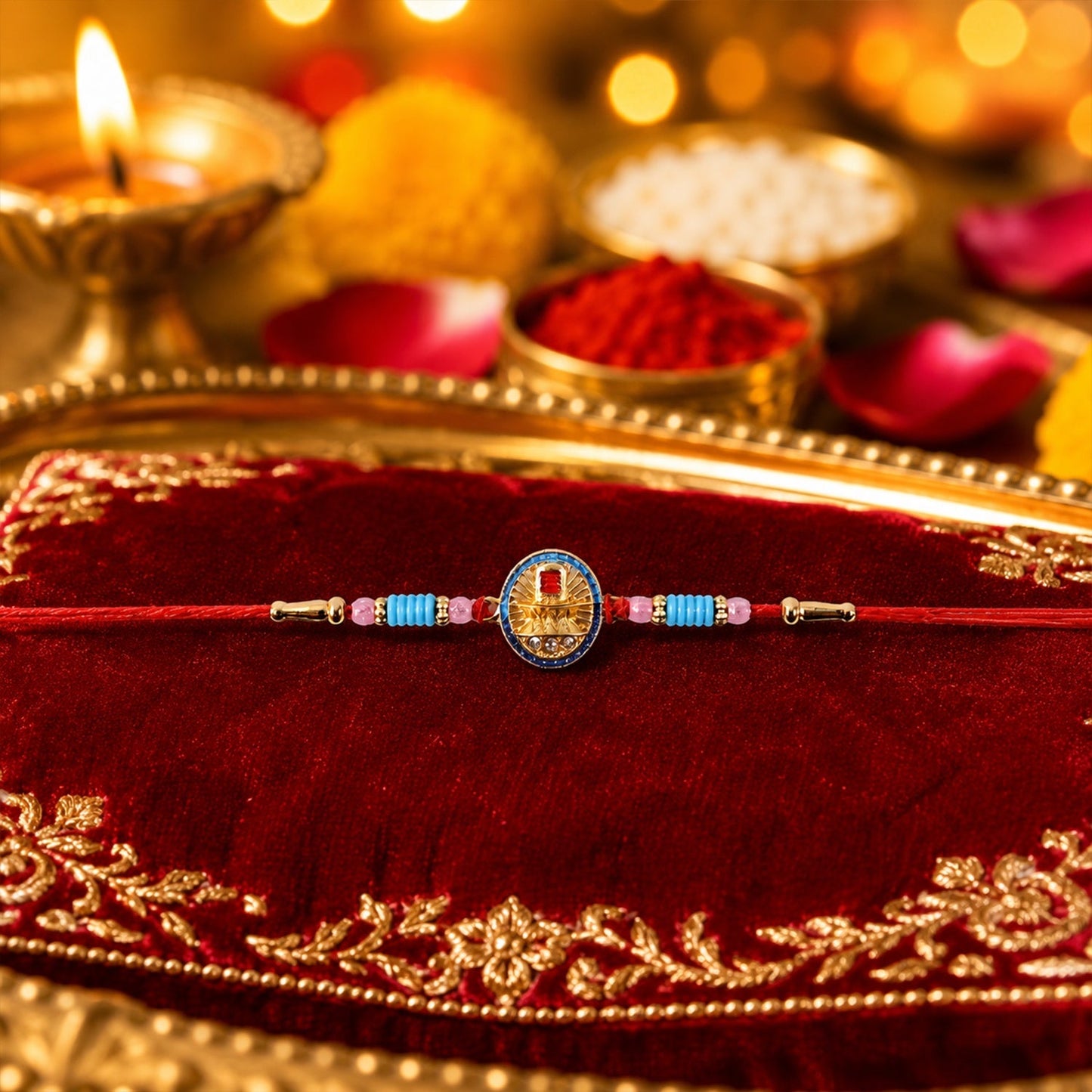 Traditional Shivling Rakhi thread with Lord Shivling centerpiece