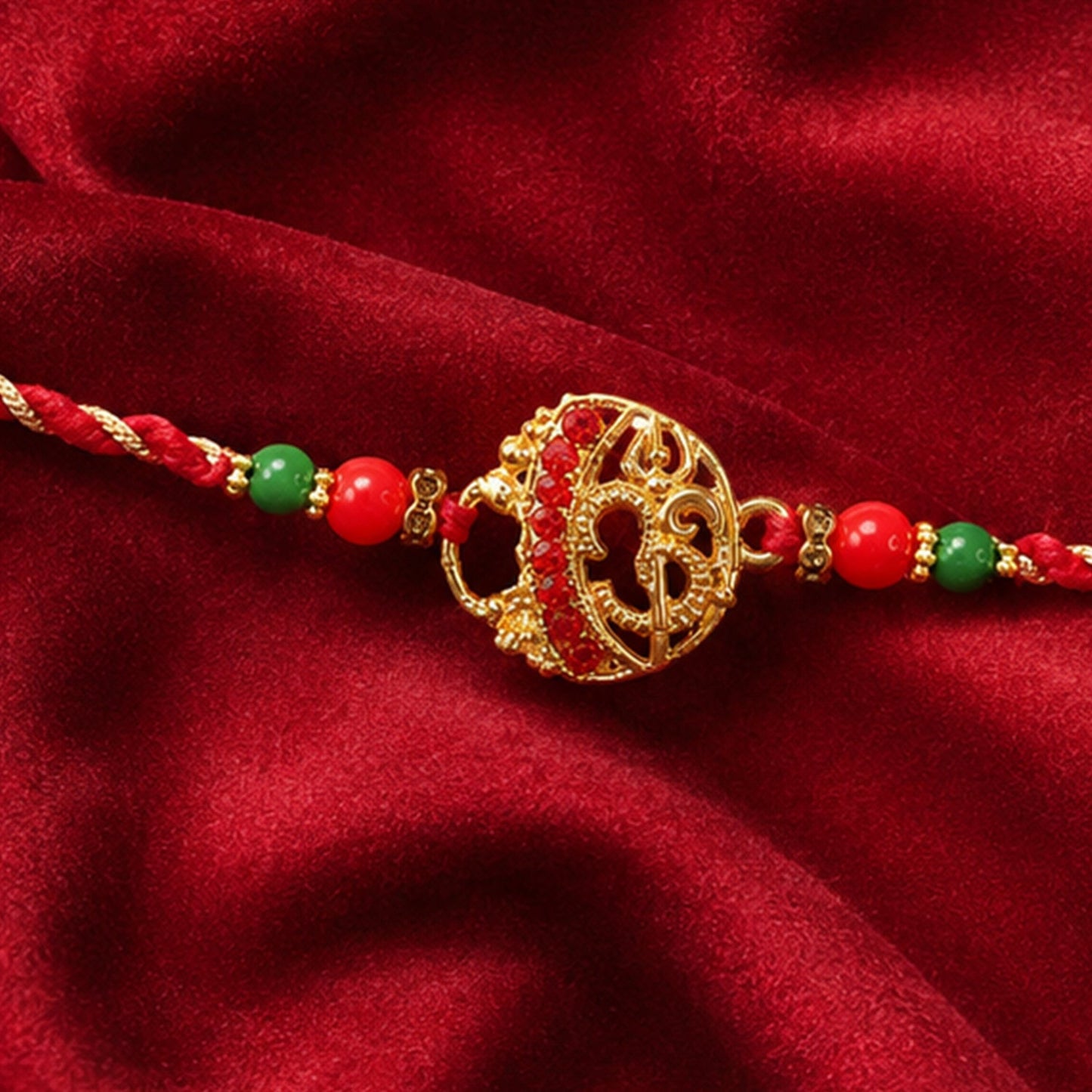 Beautiful designer Rakhi with traditional motifs and modern festive appeal