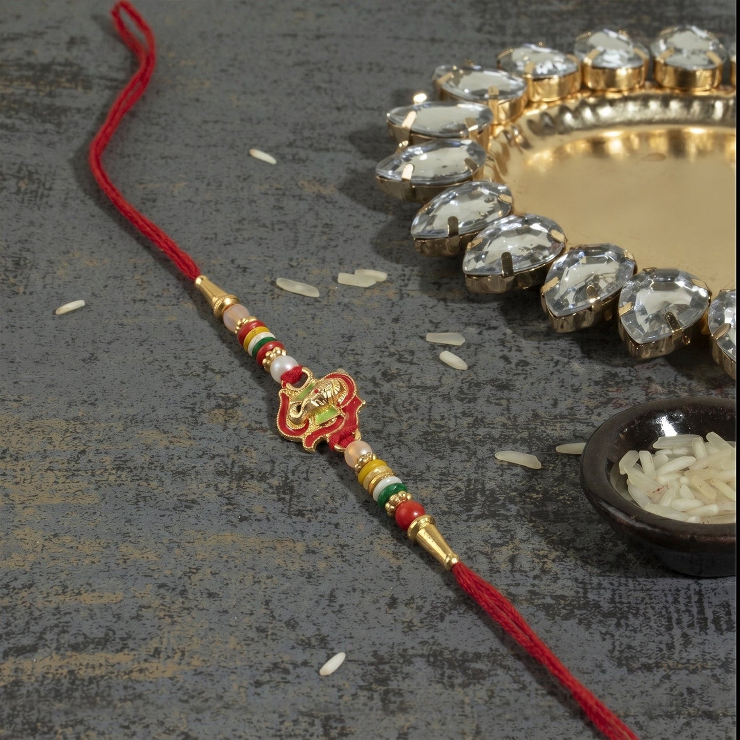 Traditional style Mini Lord Ganesha Rakhi for brother