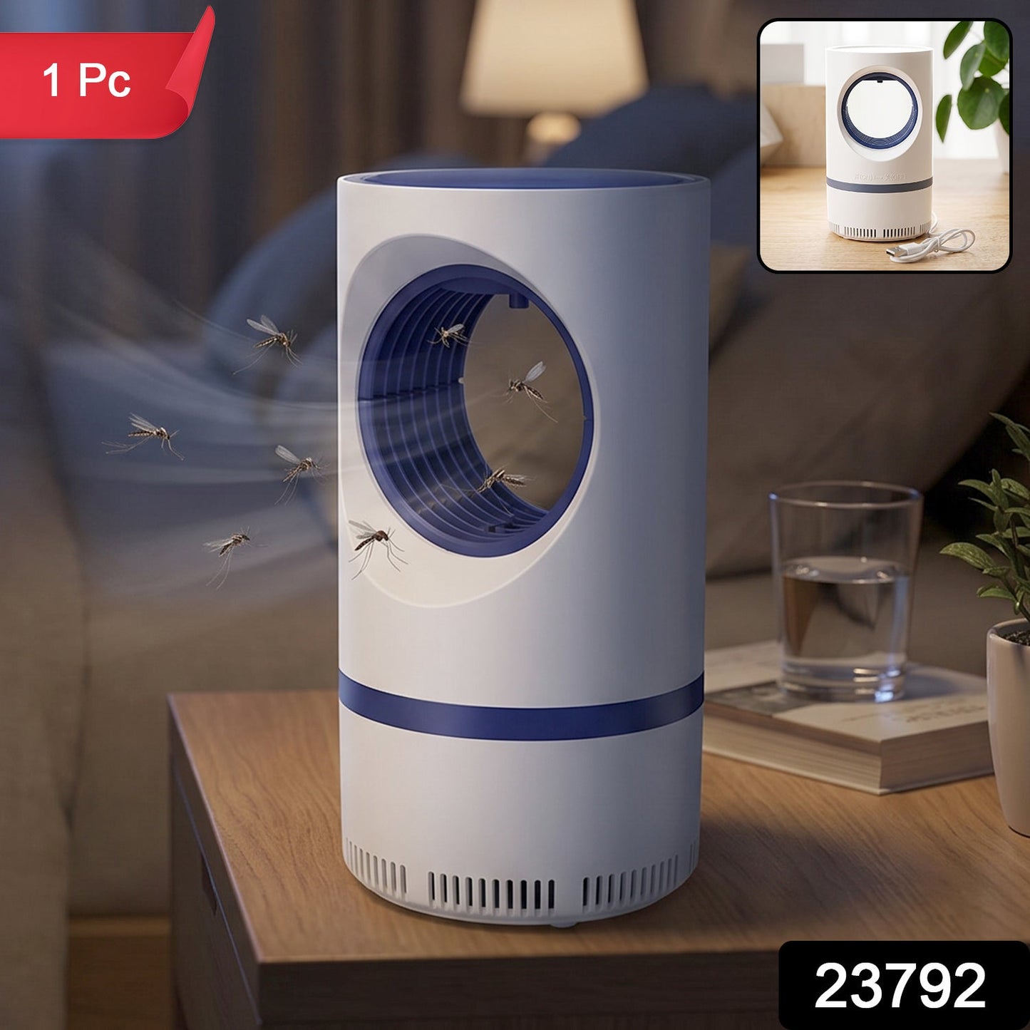 Portable USB powered bug zapper lamp for home
