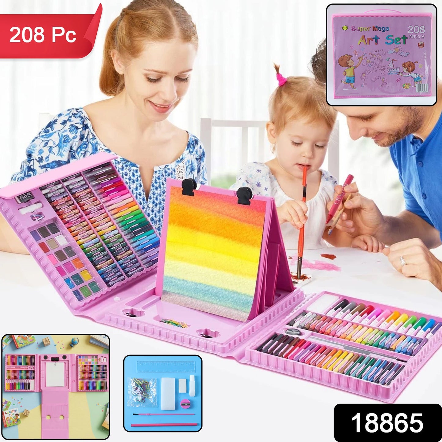 Super Mega Art & Craft Drawing Coloring Kit (208 Pc)