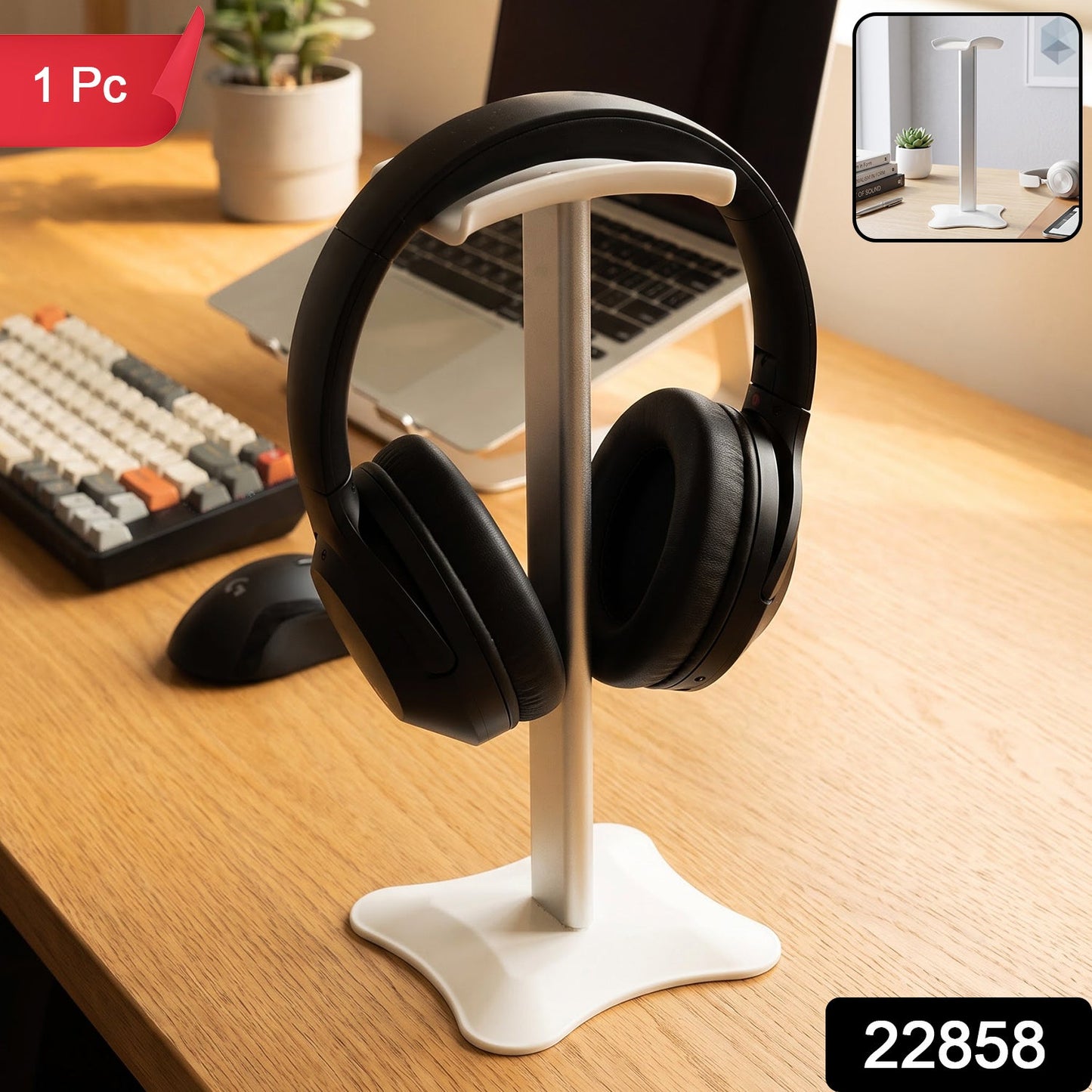 Gaming headset stand for a desk, 1 piece