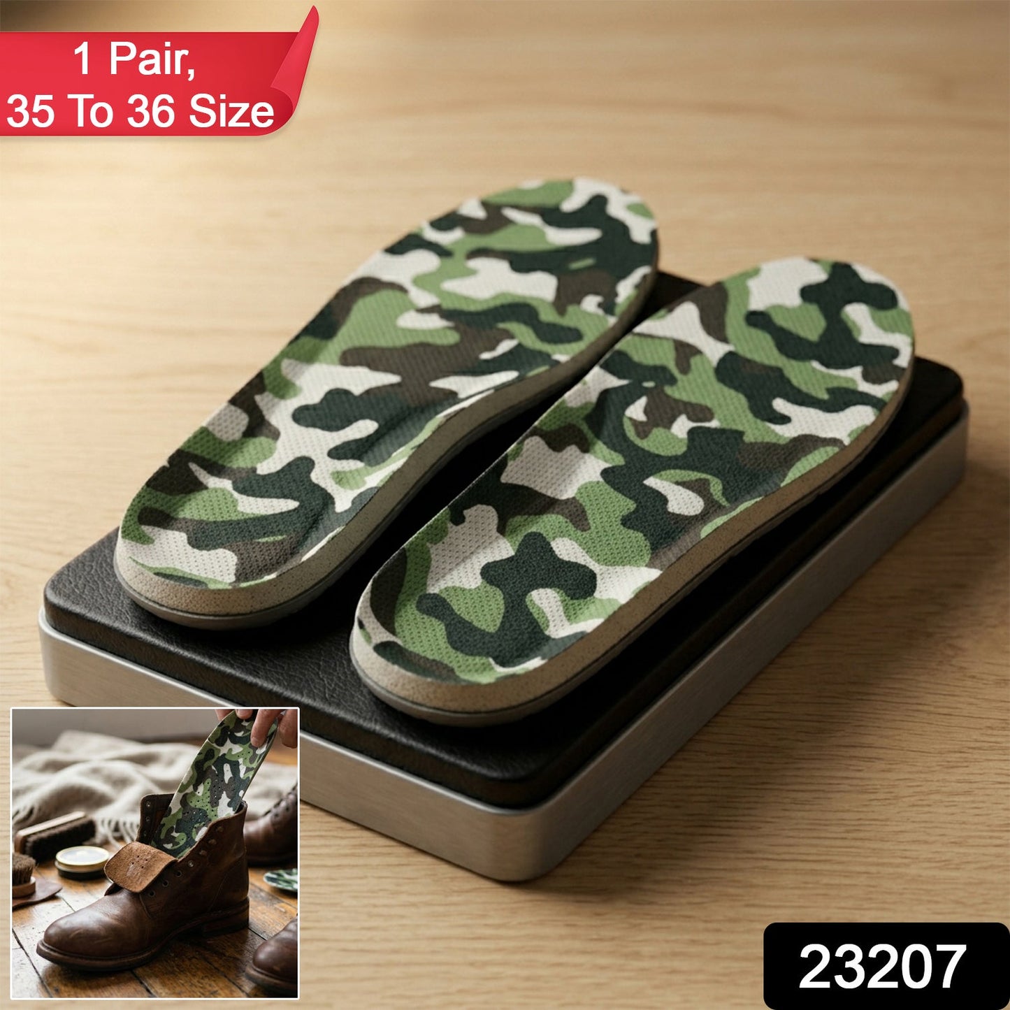 Lightweight Printed Foot Insoles for Daily Use (1 Pair, 35 to 36 Size)
