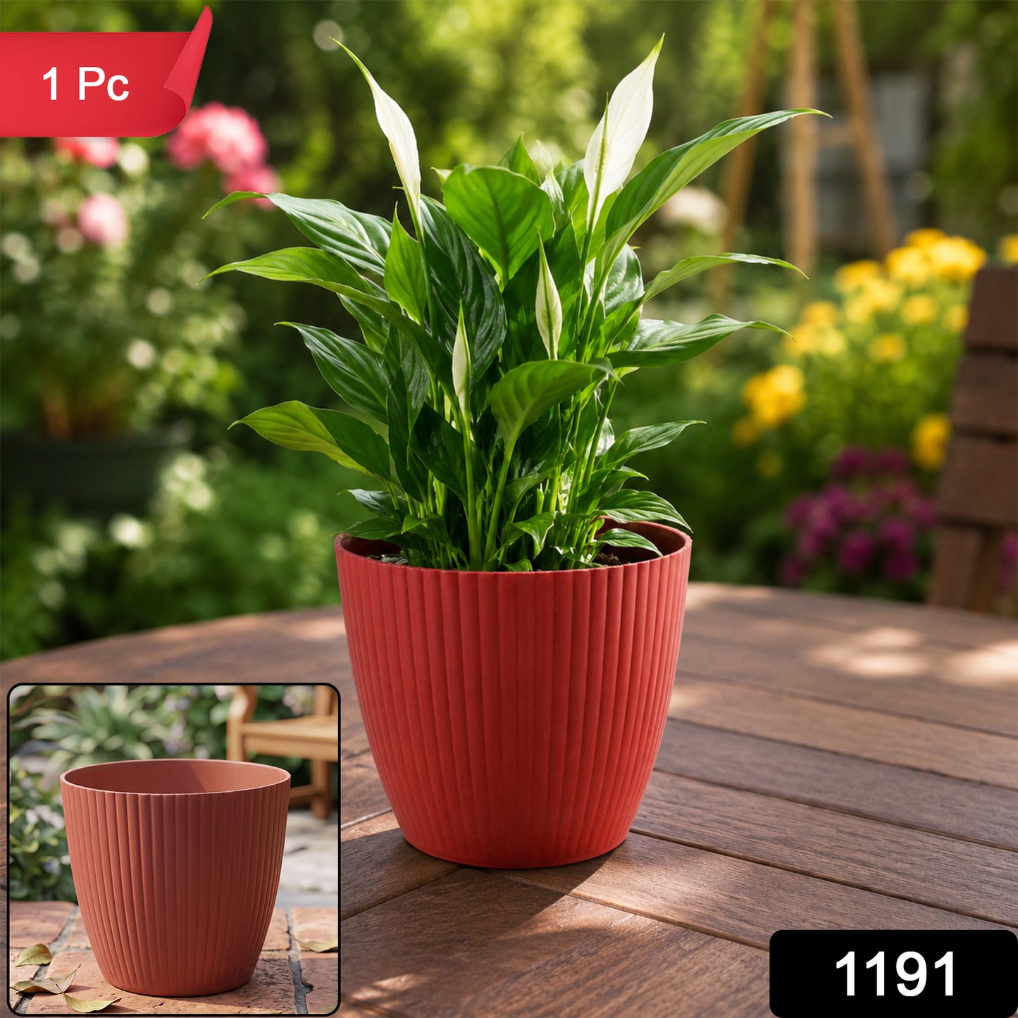 Flower Pots Round Shape For Indoor / Outdoor Gardening