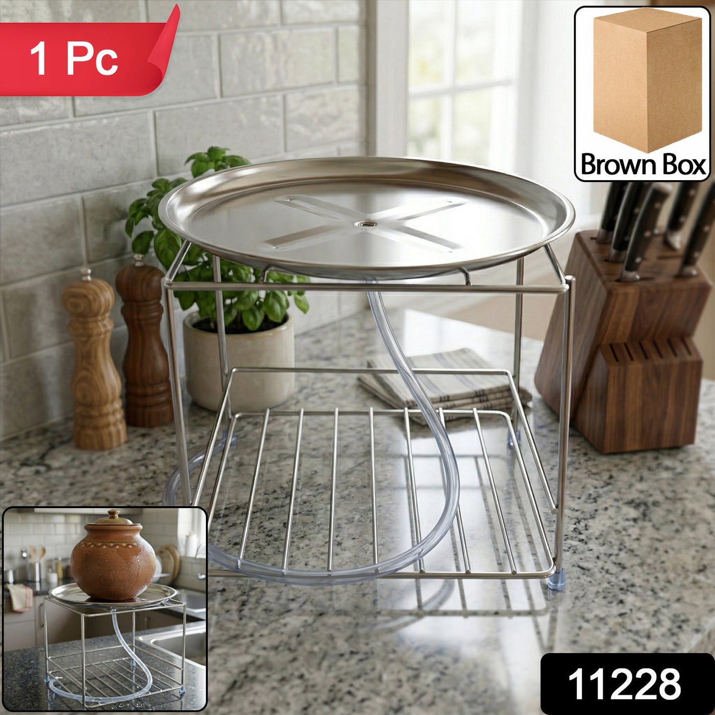 Heavy Duty Stainless Steel Multipurpose Utensils Stand 1 Pc