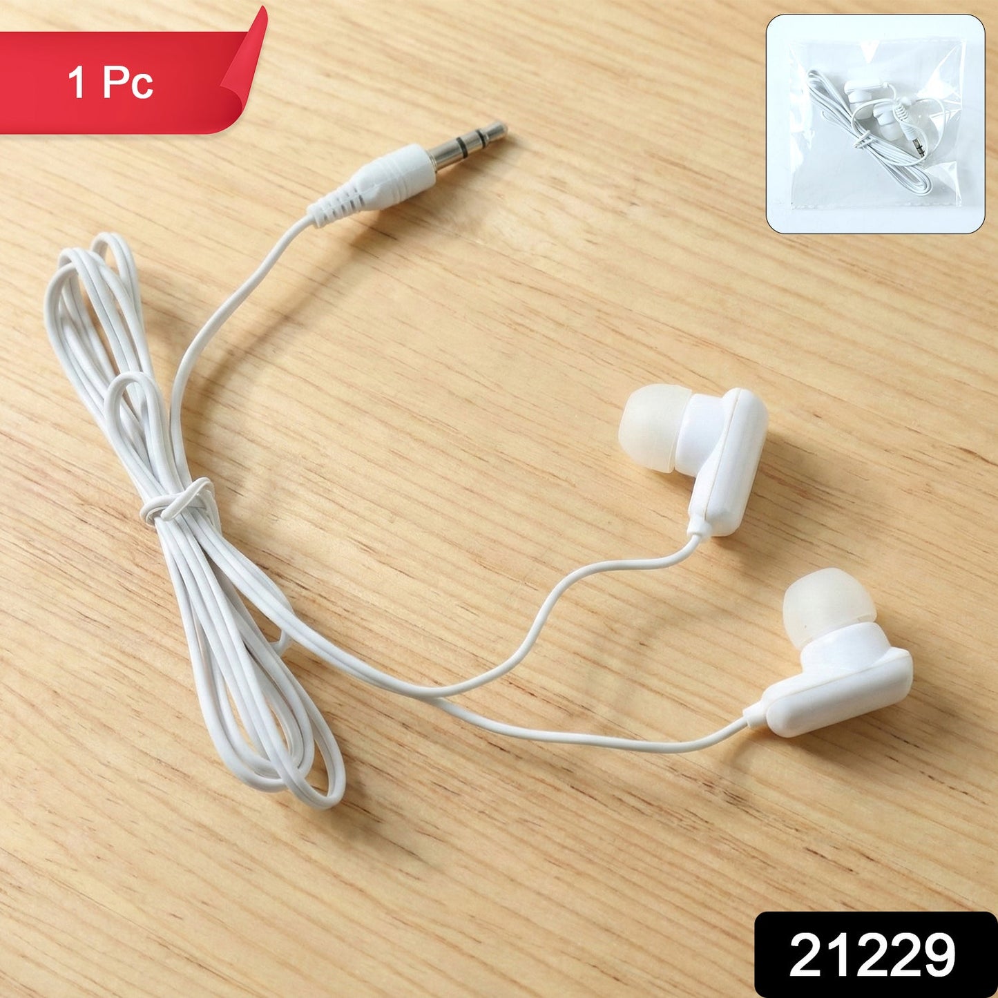 Classic Wired In-Ear Earphones with 3.5mm Audio Jack (1 Pc)