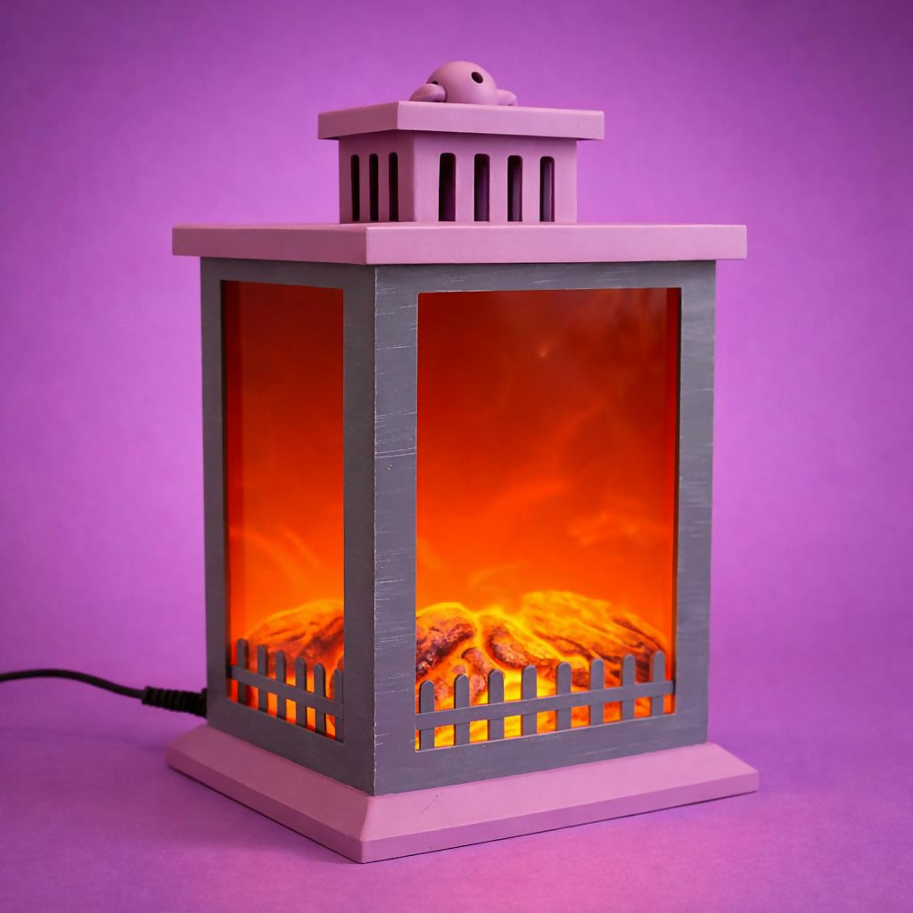 LED Fireplace Lantern Lamp Decorative Table Night Light