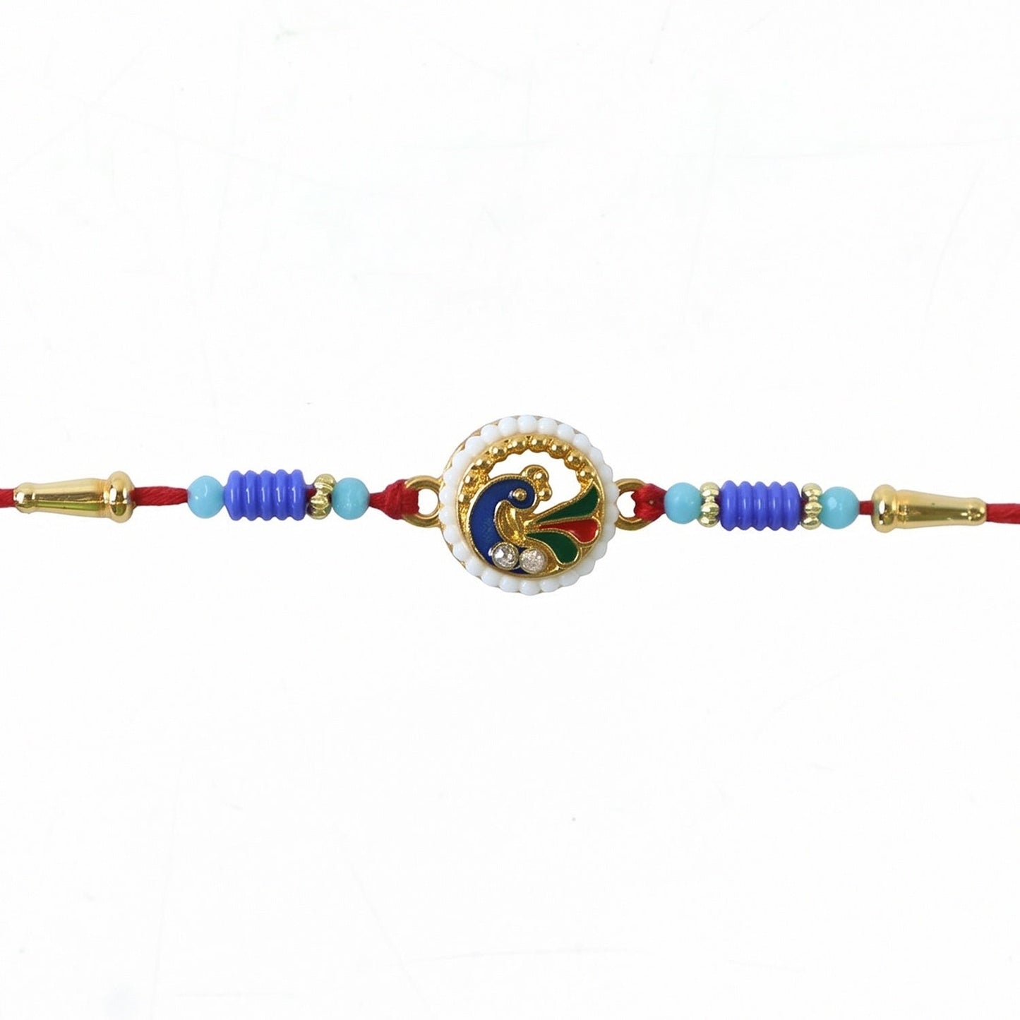 Traditional peacock pearl design for Raksha Bandhan rakhi