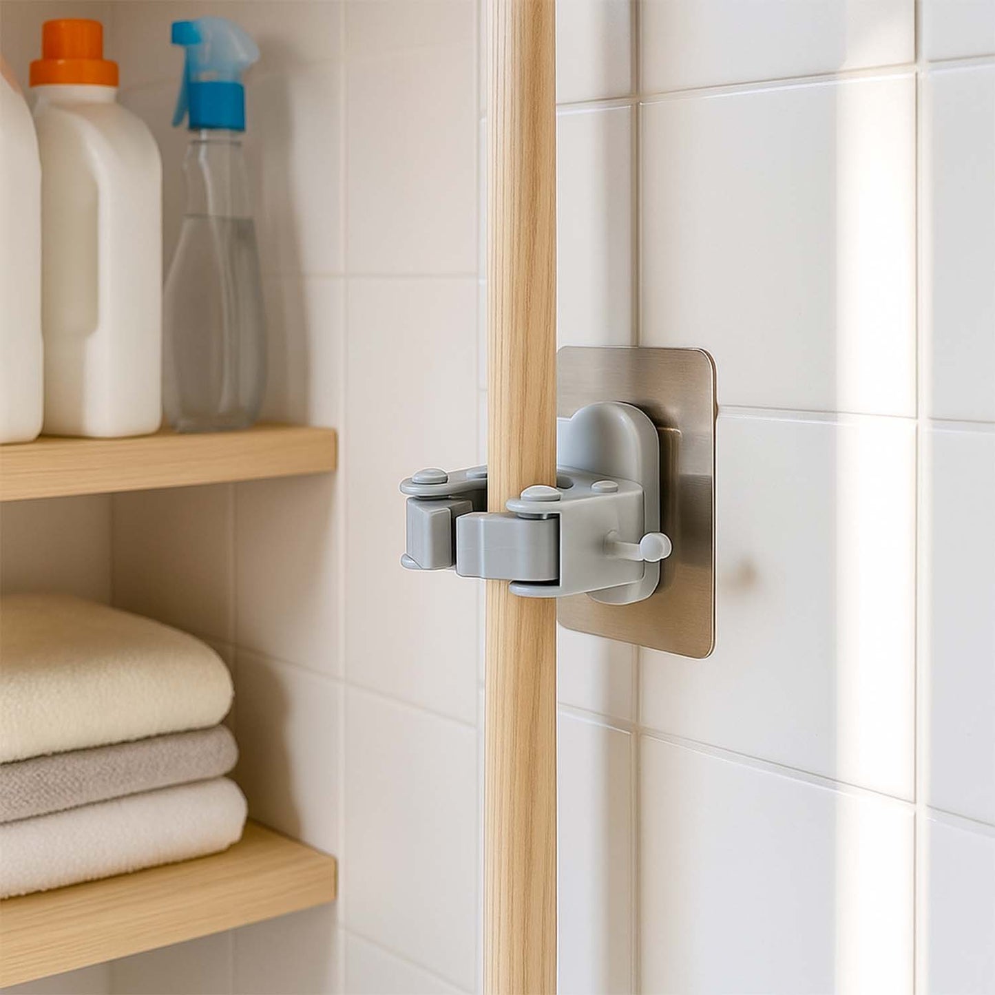 Wall Mounted Mop and Broom Holder Clip (2 Pc)