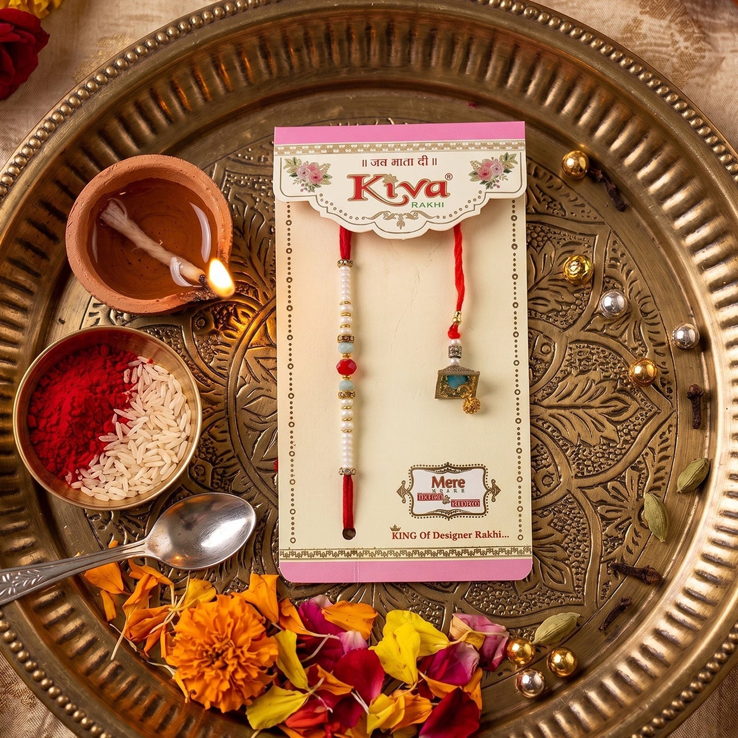 Minimal Bead Bhabhi Rakhi showcasing elegant latkan detail