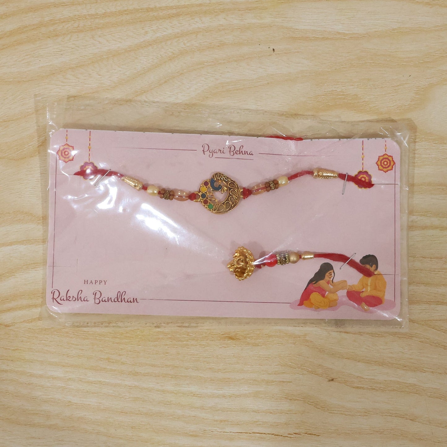 Side view of Antique Coin Bhabhi Rakhi featuring Royal Latkan detail