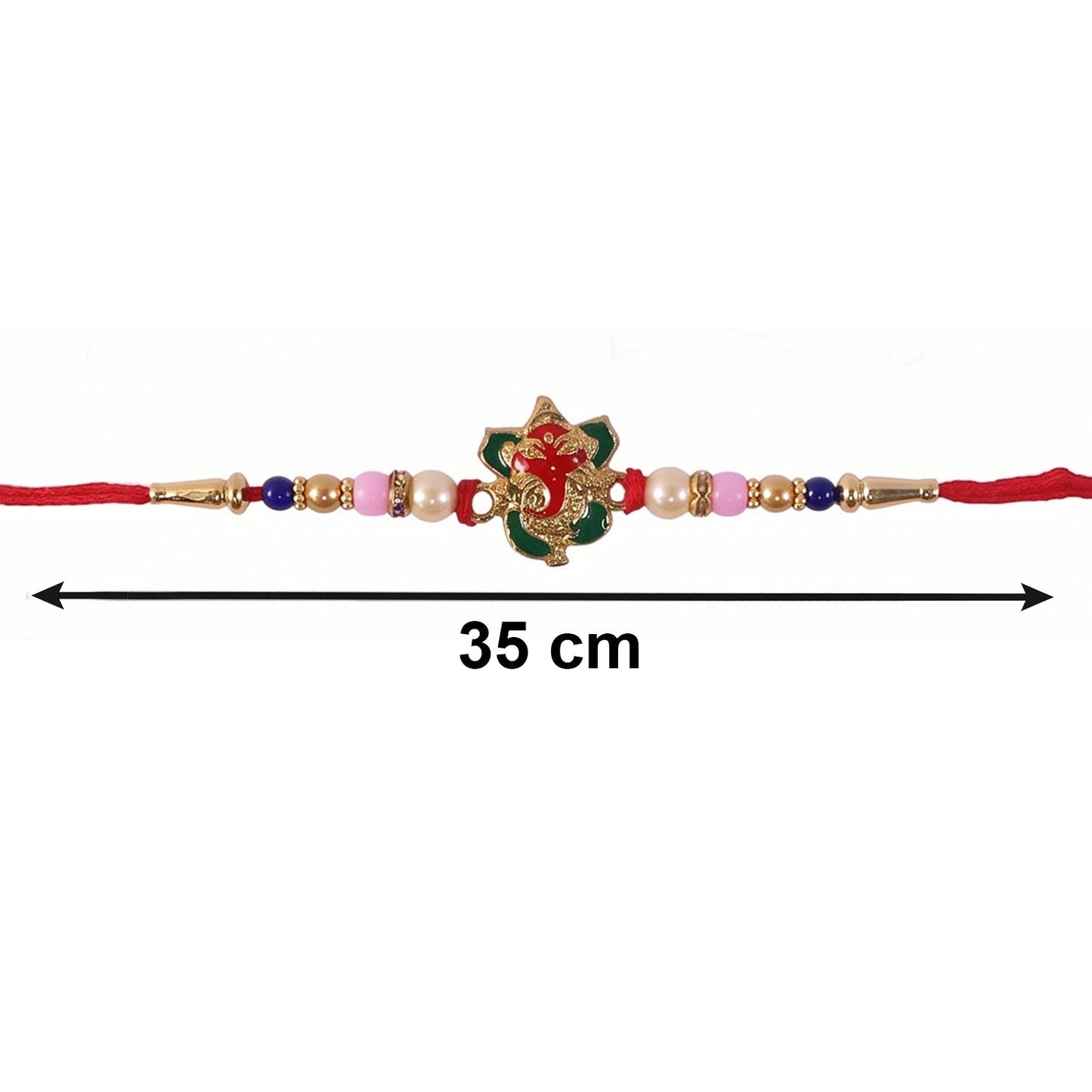 Artistic shot highlighting colors and beadwork of Floral Peacock Bhabhi Rakhi