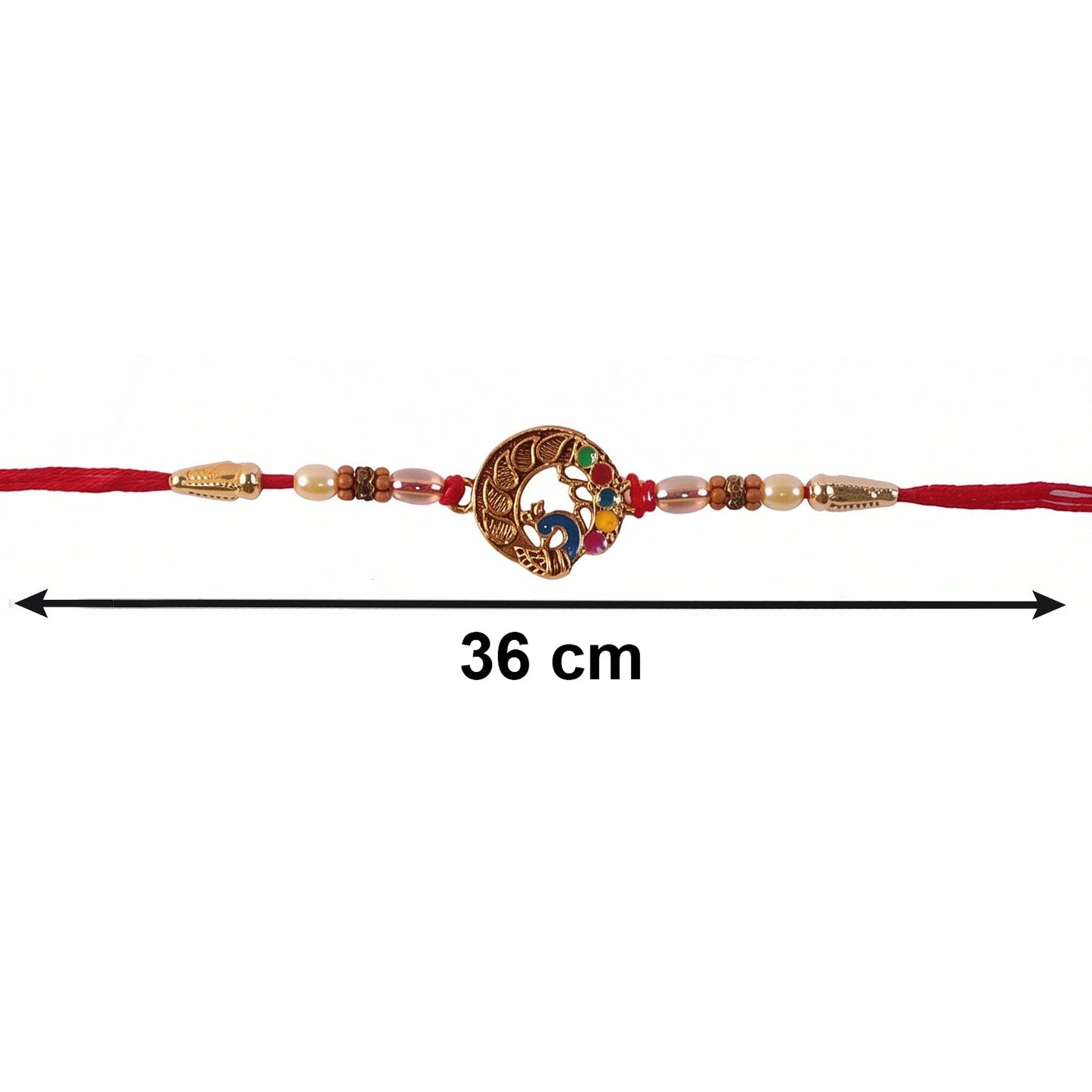 Lay flat Peacock Charm Bhabhi Rakhi with gift box