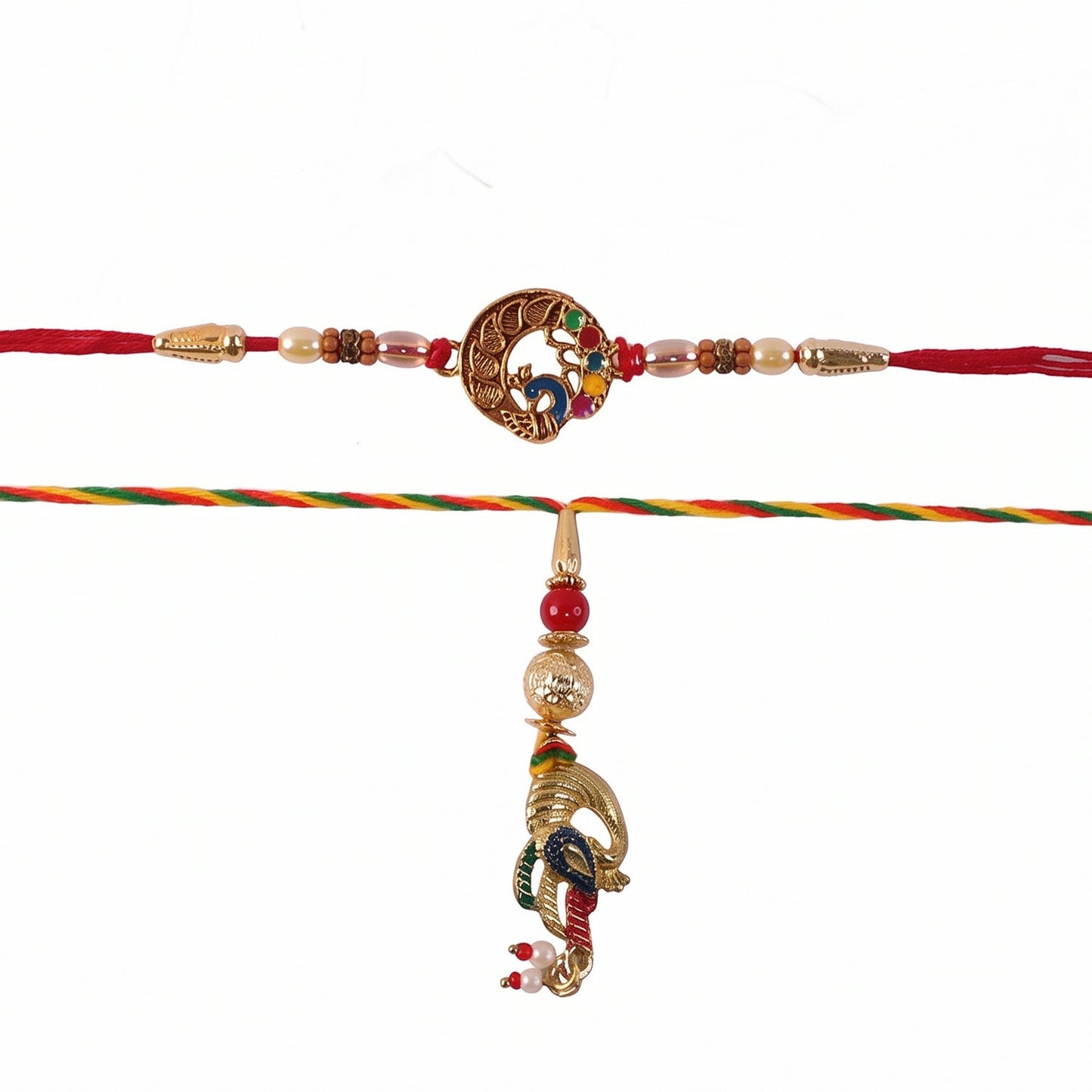 Detailed thread and charm of Bhabhi Rakhi