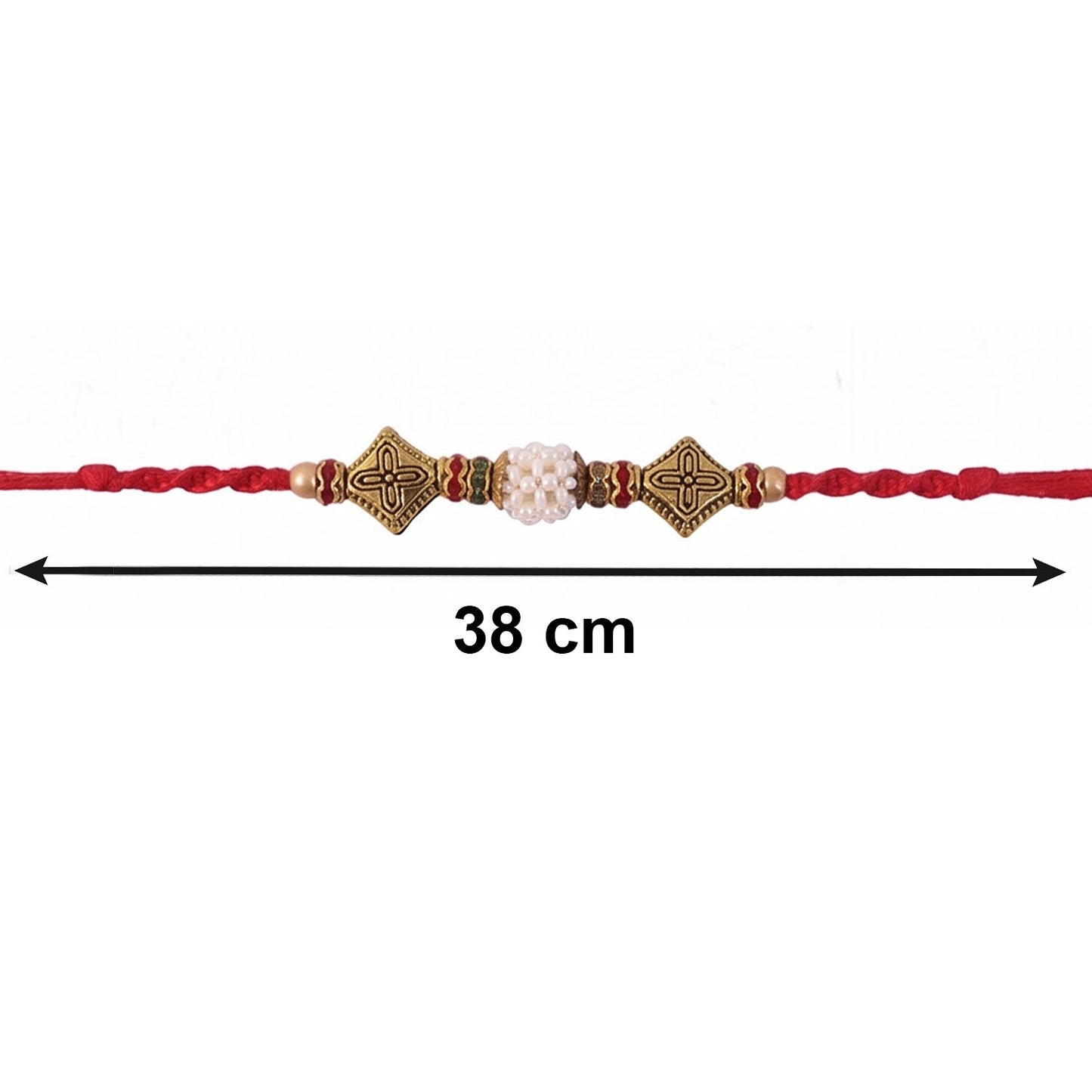 Decorative Pearl Cube Bhabhi Rakhi with antique latkan