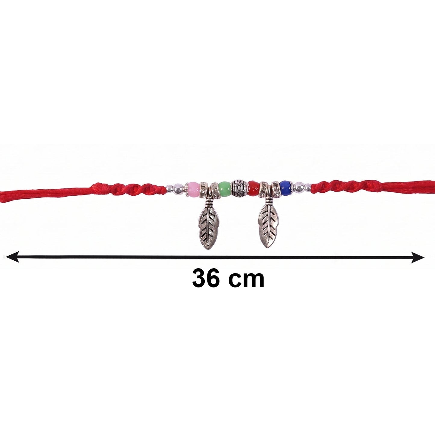 Top view of Bhabhi Rakhi highlighting bead colors