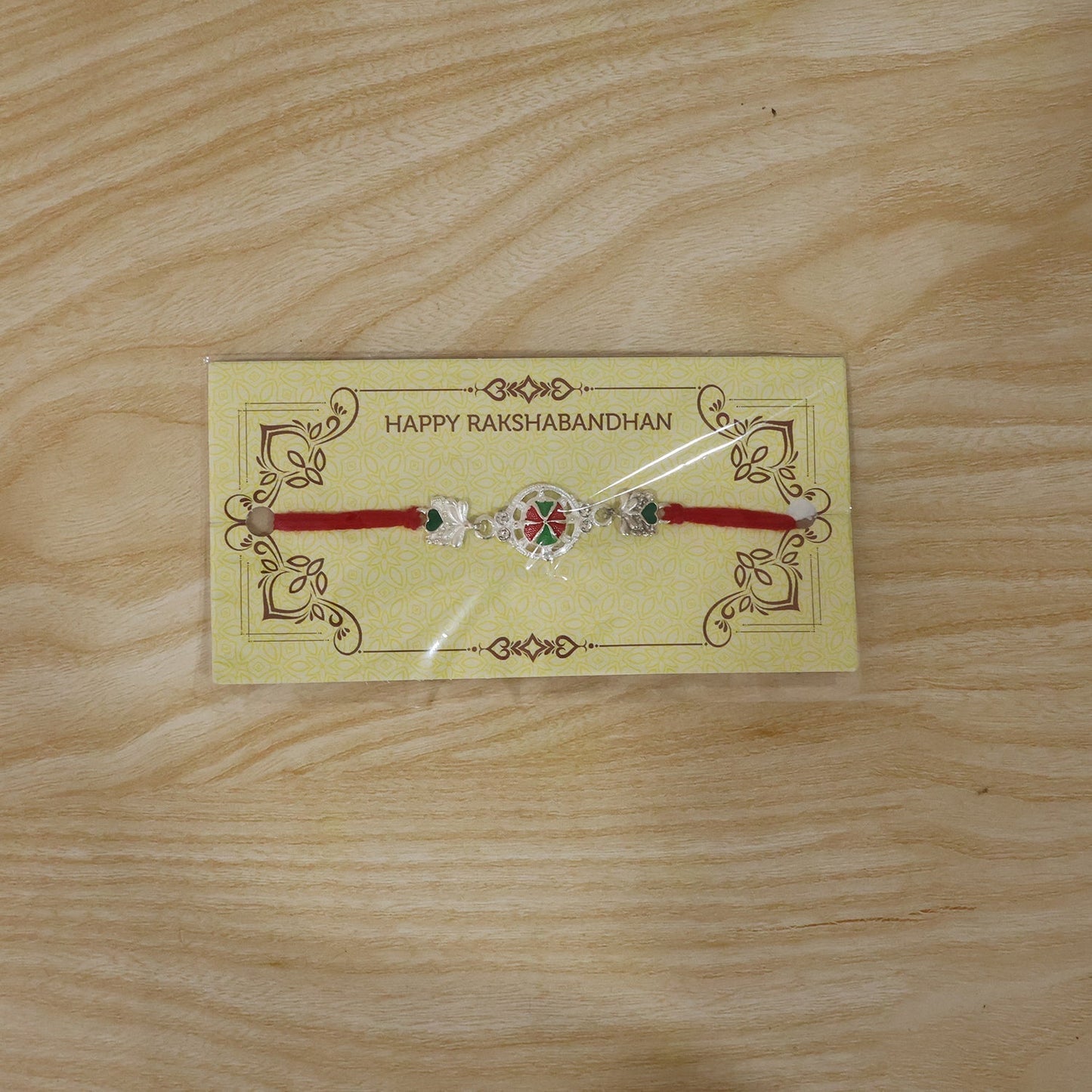 Elegant Silver Floral Rakhi showcasing lightweight, comfortable design