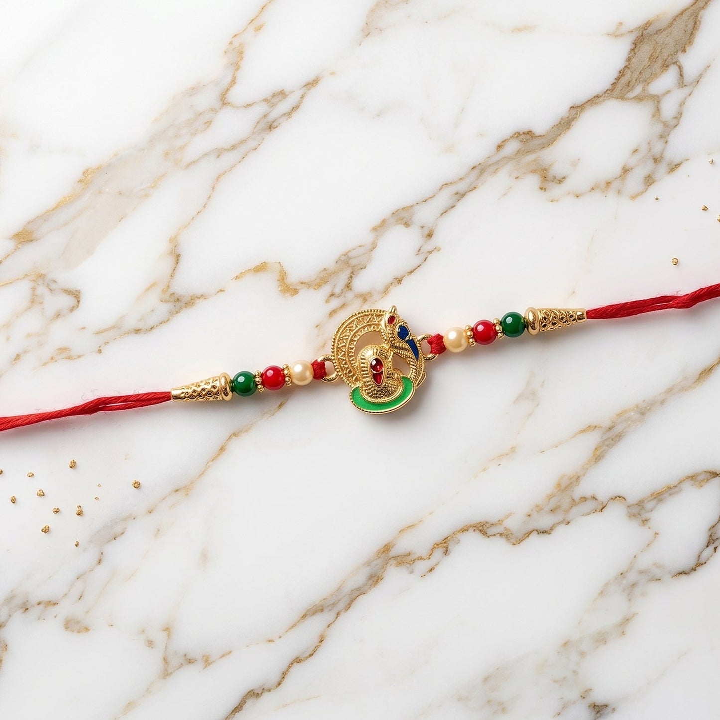 Festive Shivling Rakhi showcasing colorful beads