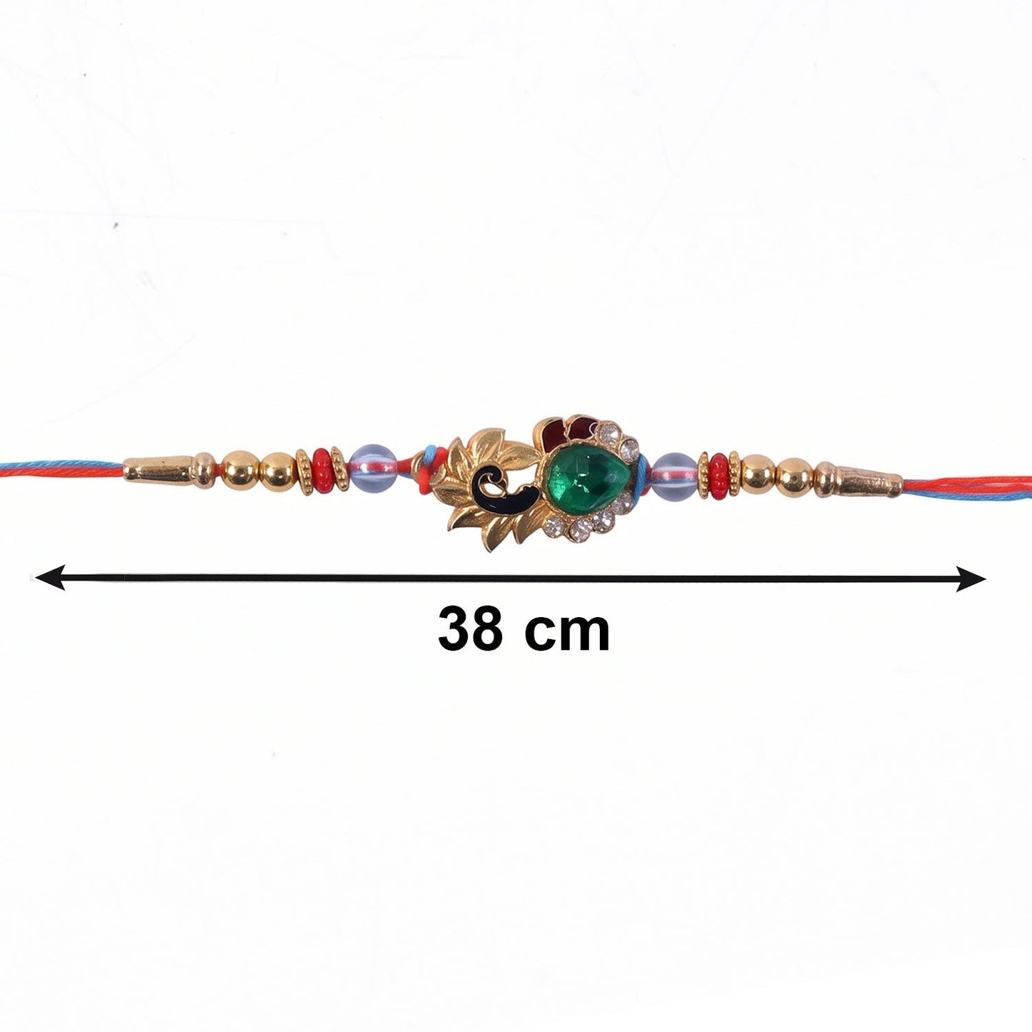 Silver Peacock Rakhi worn on wrist