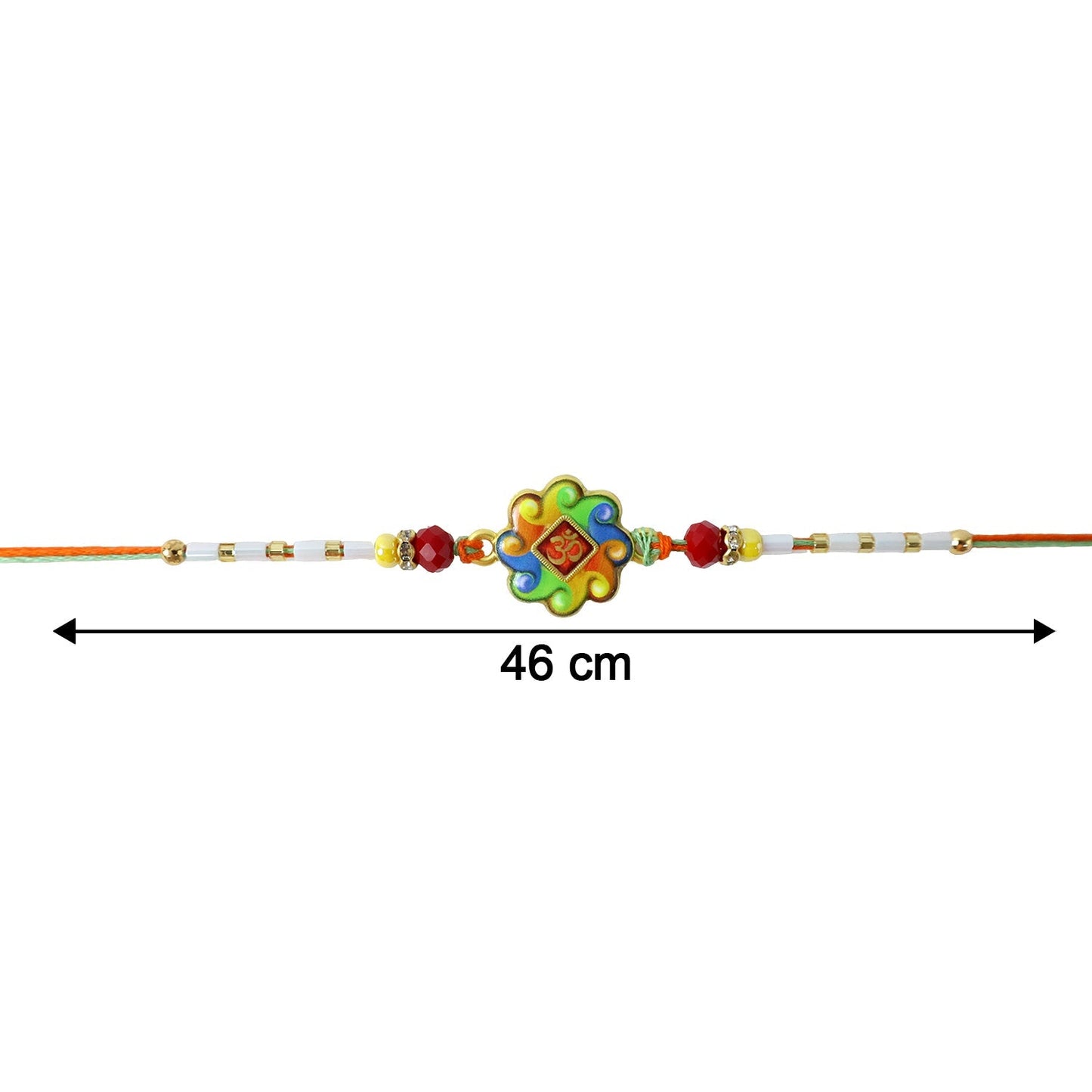 Soft thread tied Rakhi with decorative bead details