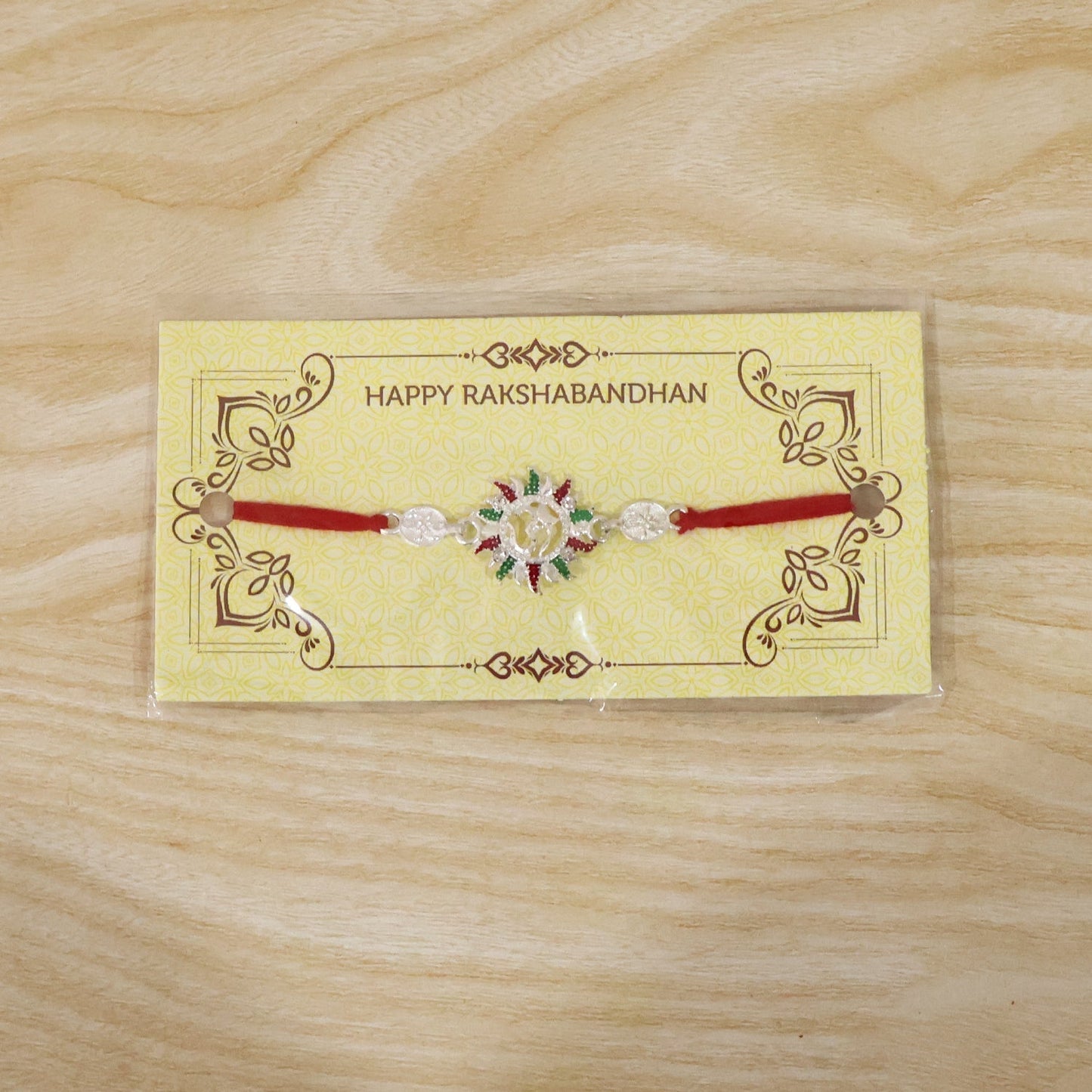 Om Designer Rakhi displayed on white background, premium look