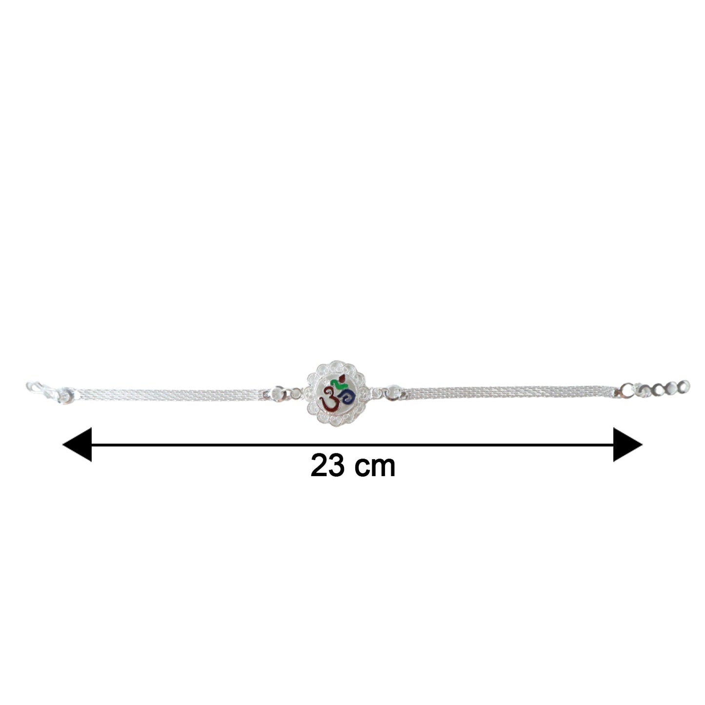 Premium silver Om Rakhi for Raksha Bandhan celebrations