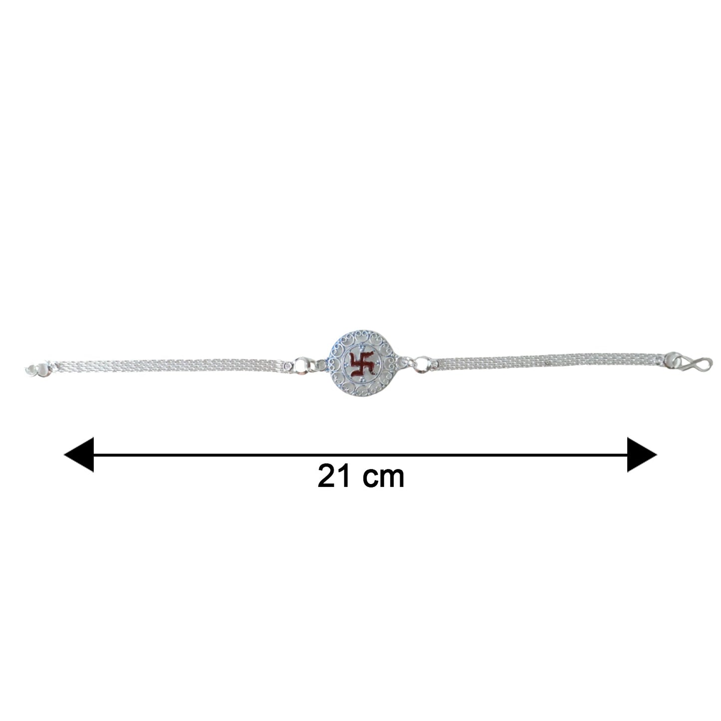Traditional yet modern Silver Swastik Rakhi