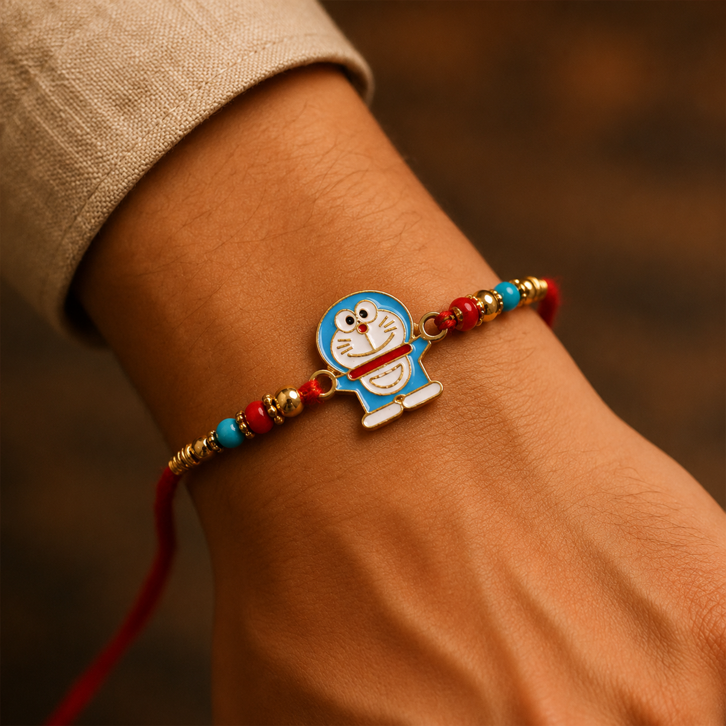 Cute blue character beaded rakhi perfect for brother