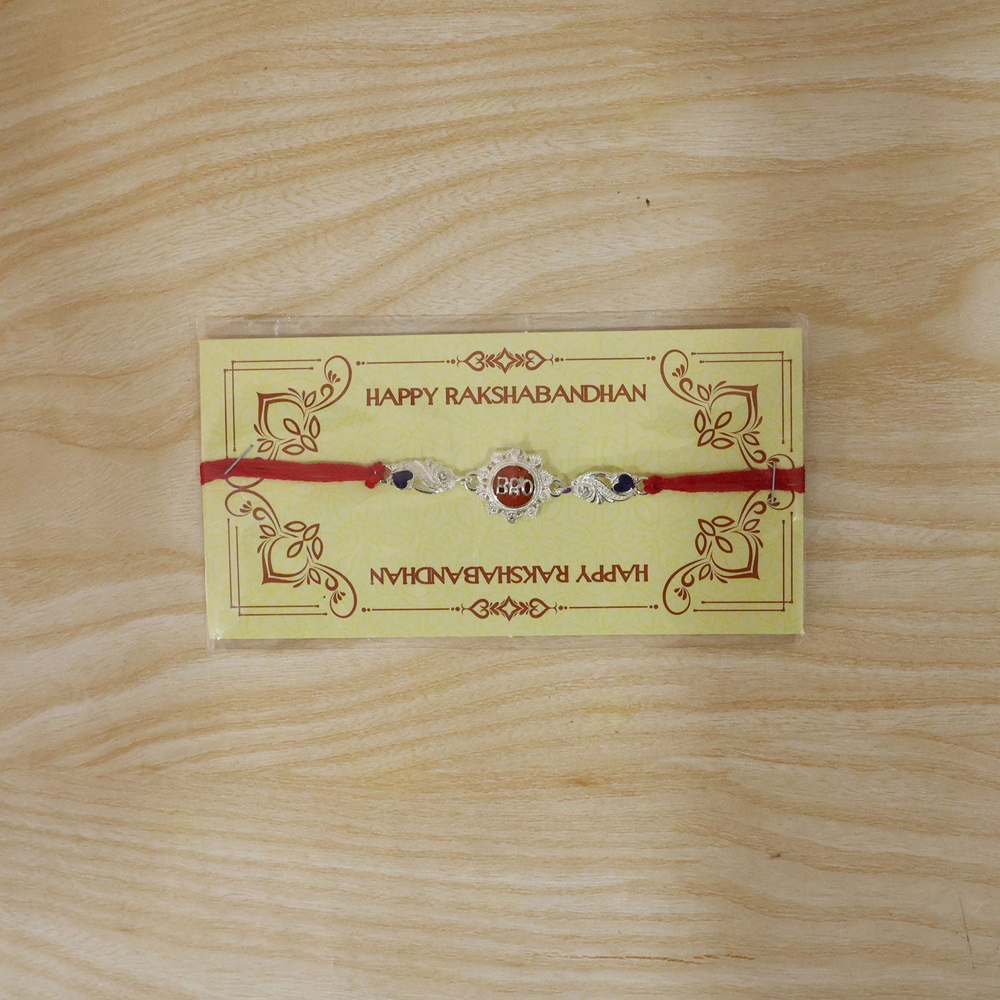 Rakhi displayed with festive decor
