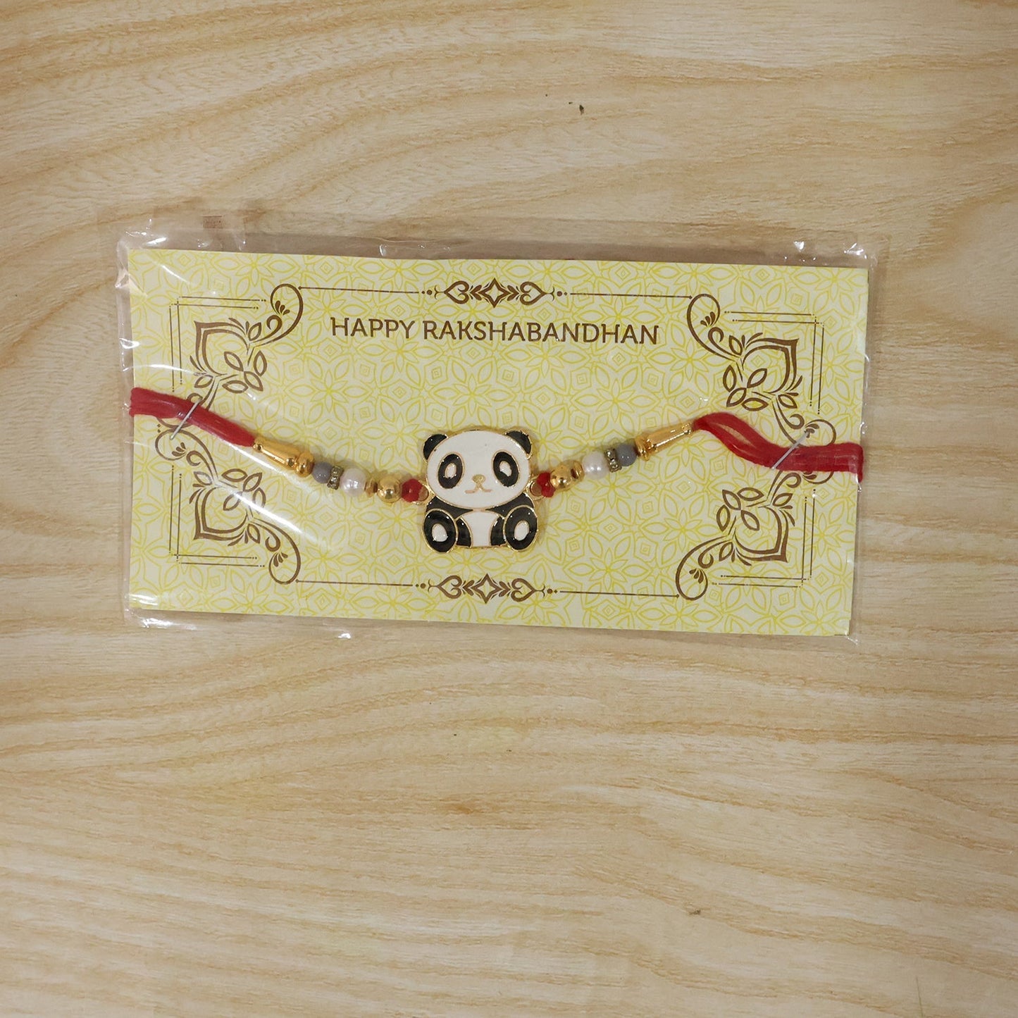 Designer panda rakhi with pearls, perfect for Raksha Bandhan