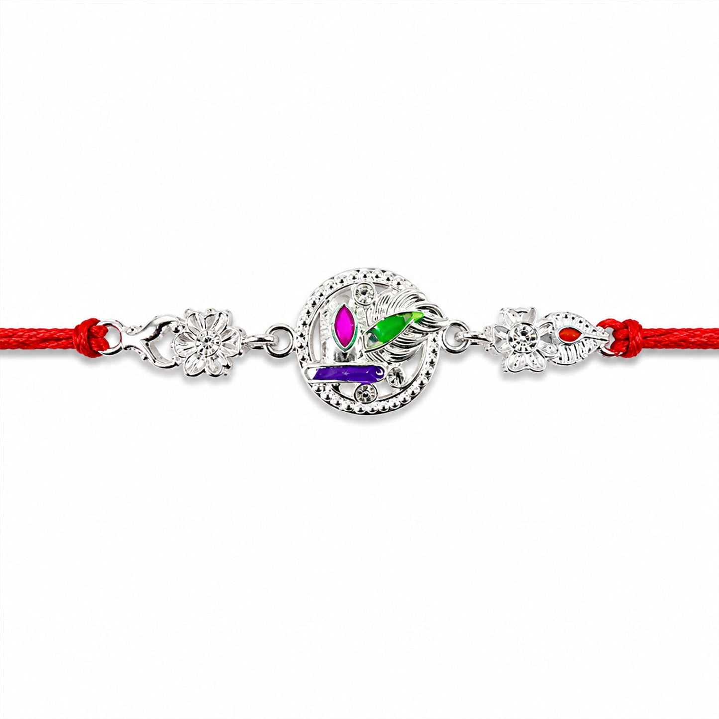 Festive background with silver rakhi as a symbol of sibling love