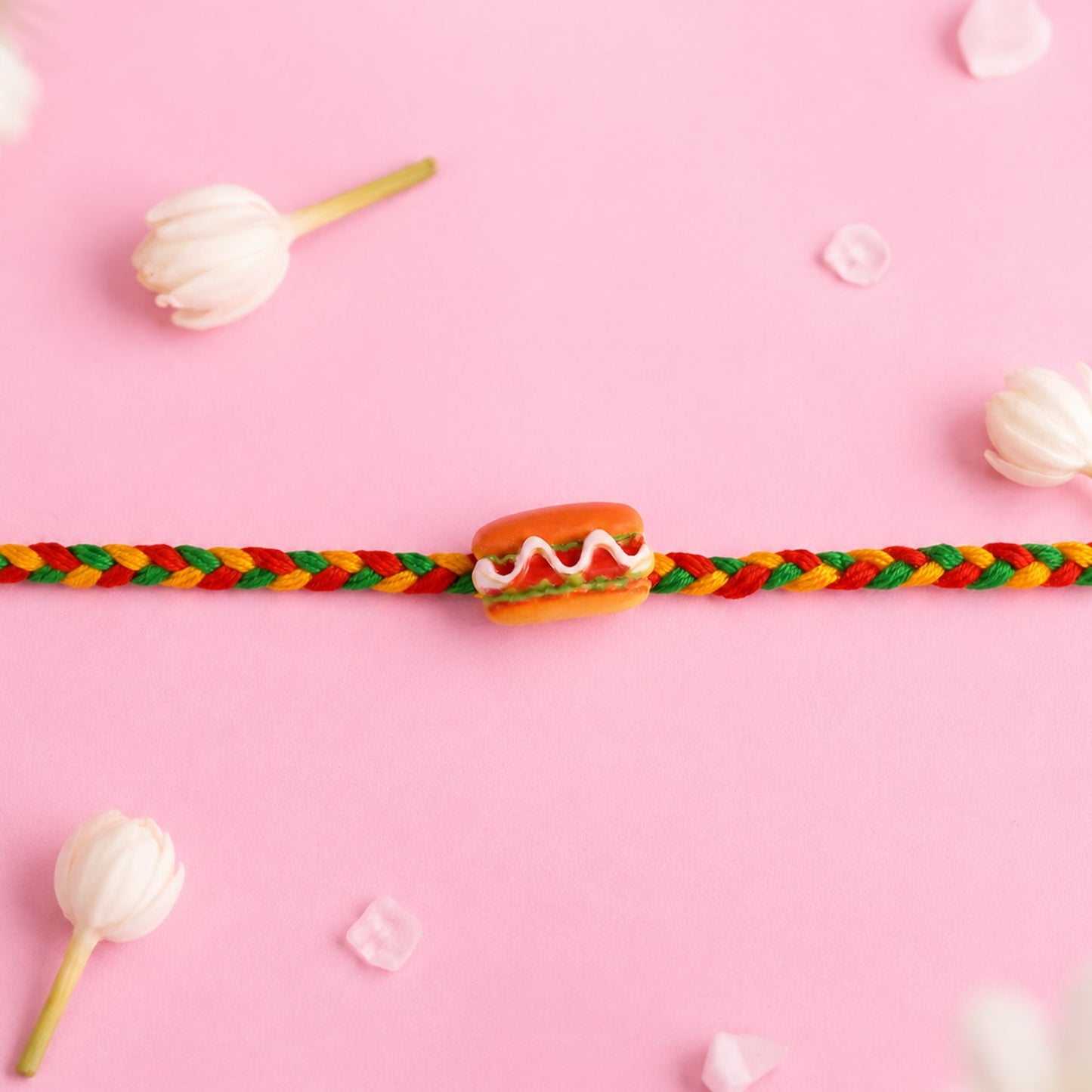 Festive hot dog burger charm Rakhi for brothers, stylish gift
