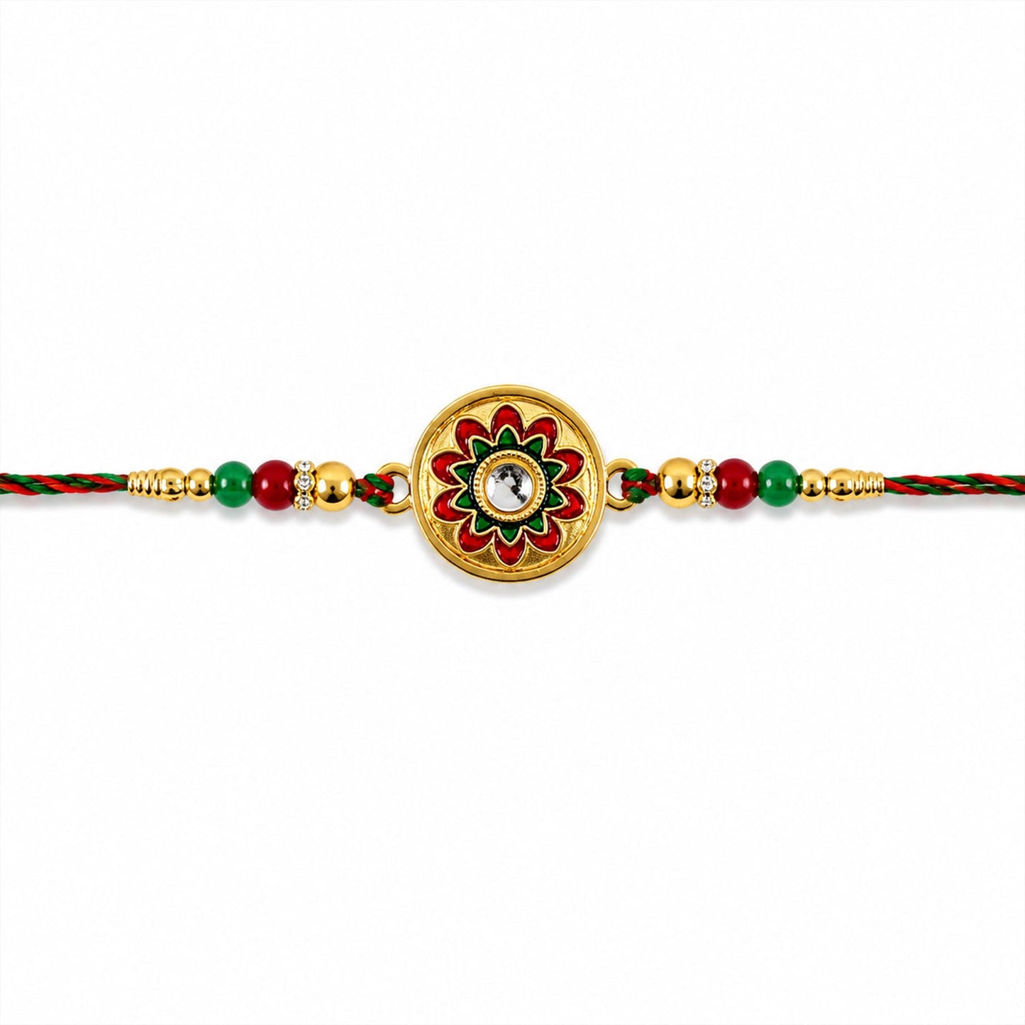 Beautiful designer meenakari kundan rakhi with intricate craftsmanship for Raksha Bandhan