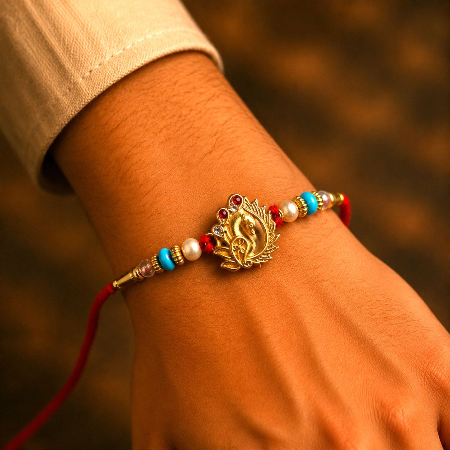 Stylish traditional rakhi with modern festive appeal
