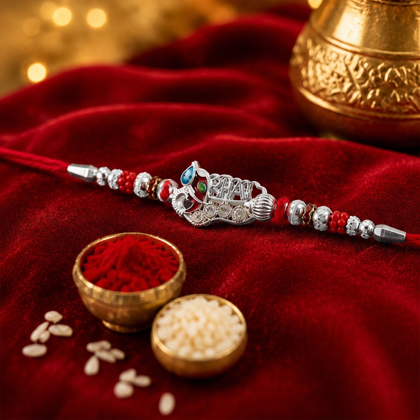 Elegant festive rakhi with modern-meets-traditional design for Raksha Bandhan