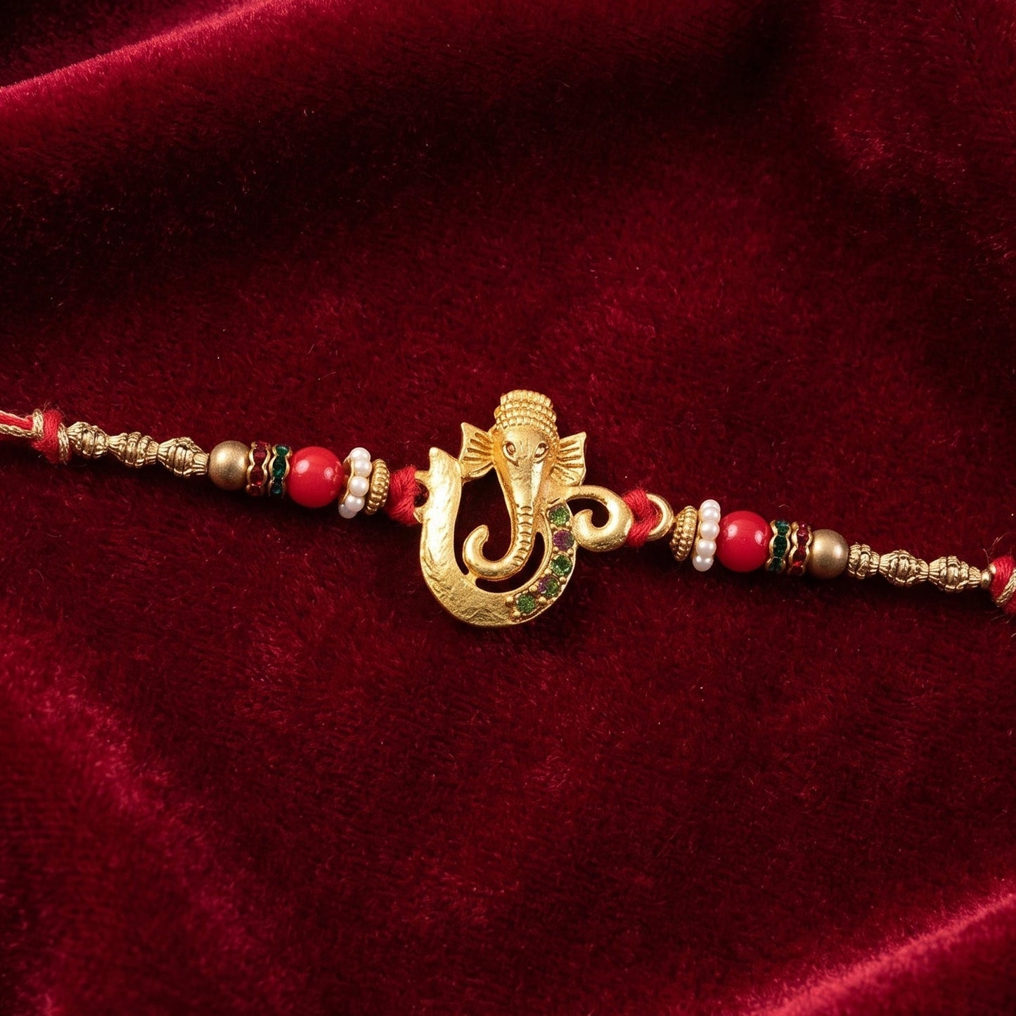 Lightweight and comfortable Ganesha Rakhi, perfect for brothers of all ages