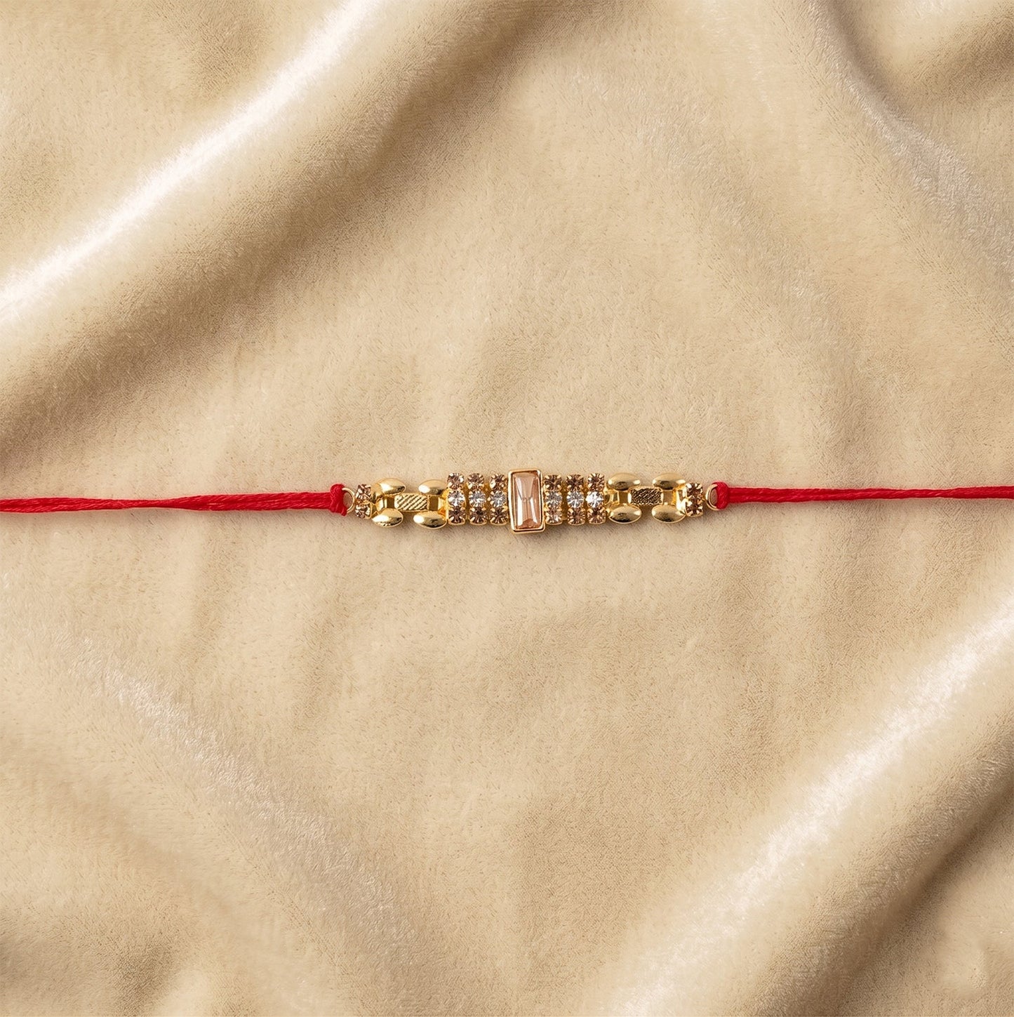 AD Stone Rakhi tied on a brother's wrist during Rakshabandhan.