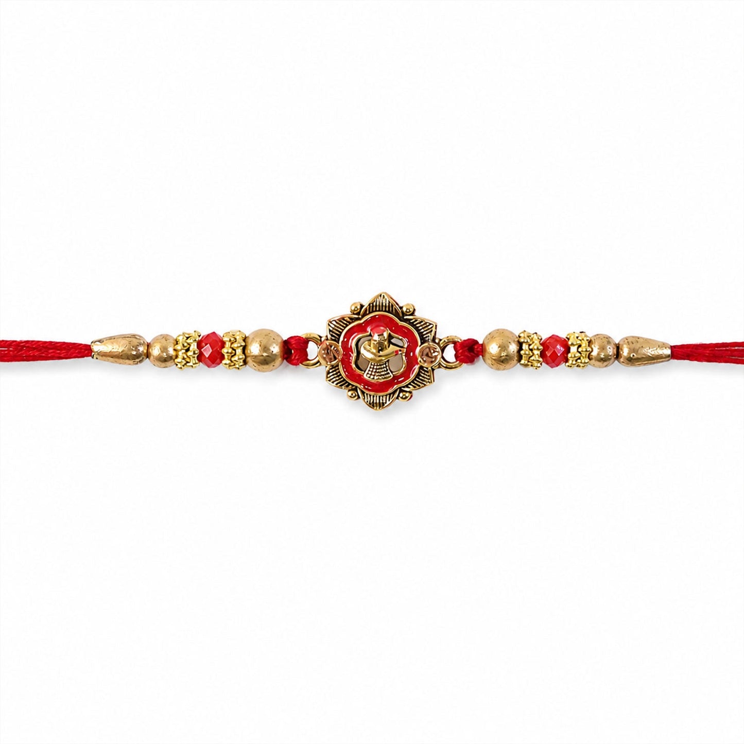 Beautifully designed Meenakari Rakhi with crystals, ready for celebration.