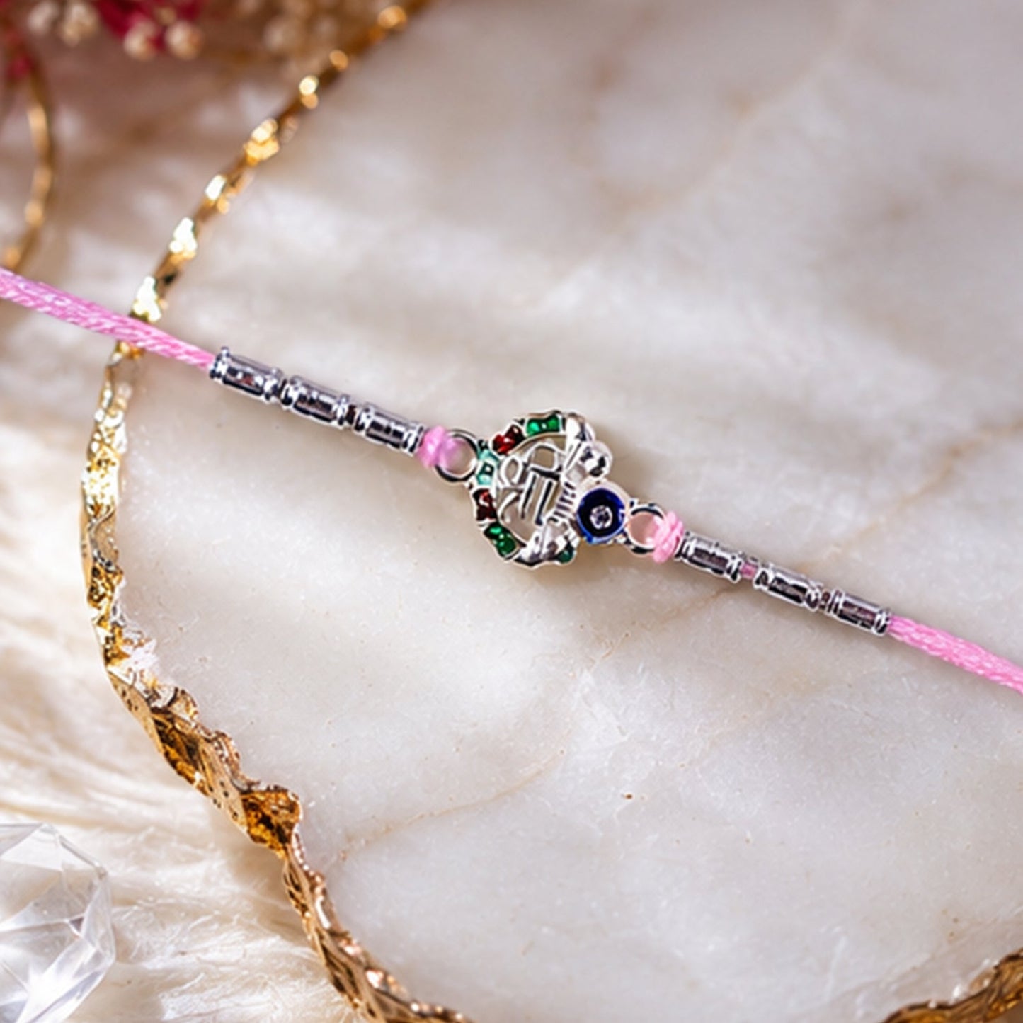 Stylish colourful beads Rakhi for siblings