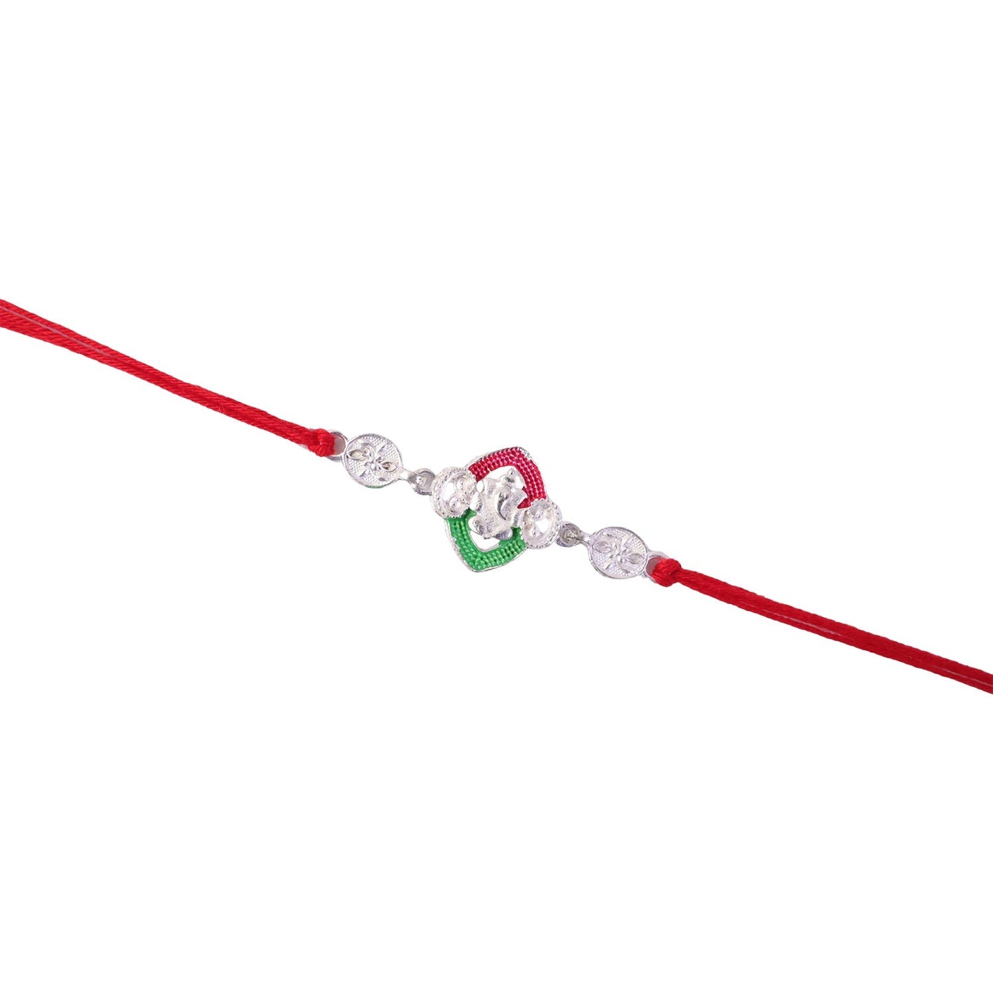 Ganesha Meenakari Rakhi tied comfortably on a wrist during Raksha Bandhan.