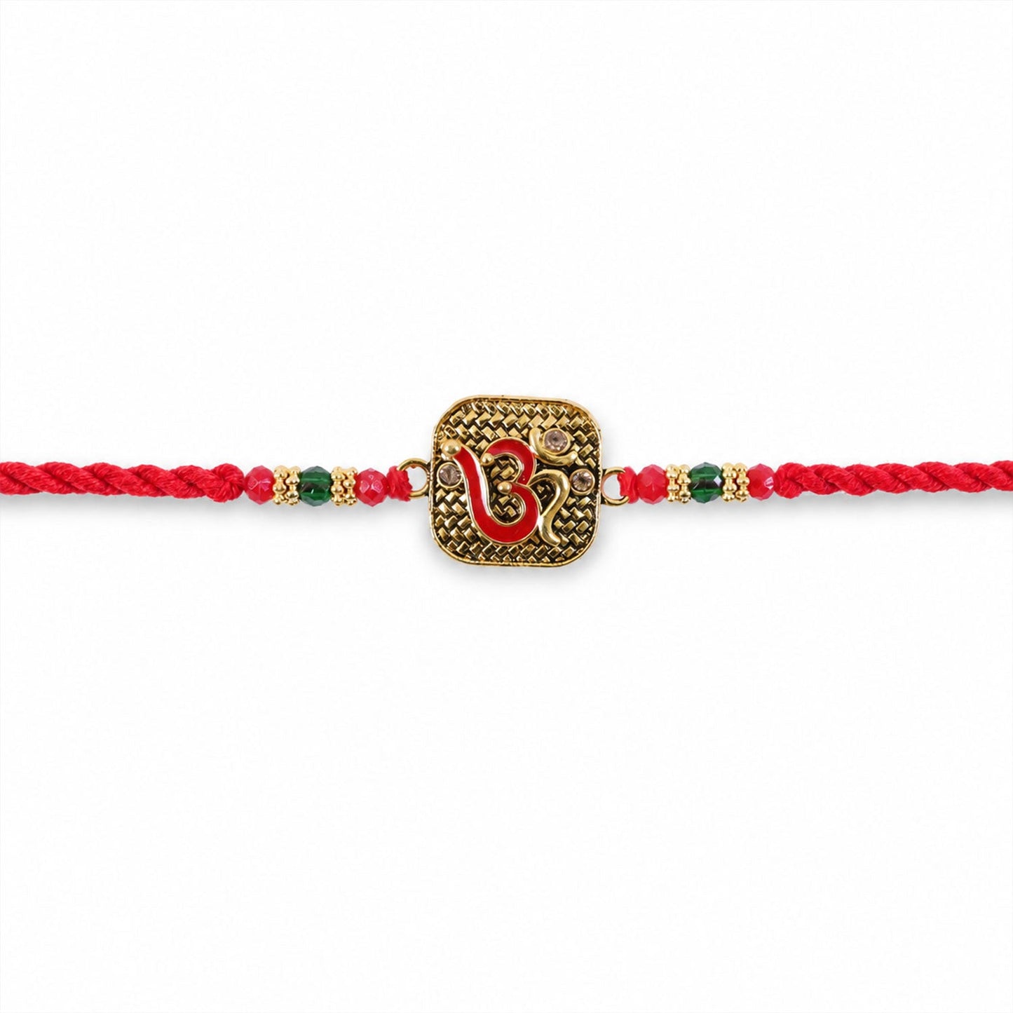 Festive braided Rakhi with eye-catching centerpiece for Rakshabandhan