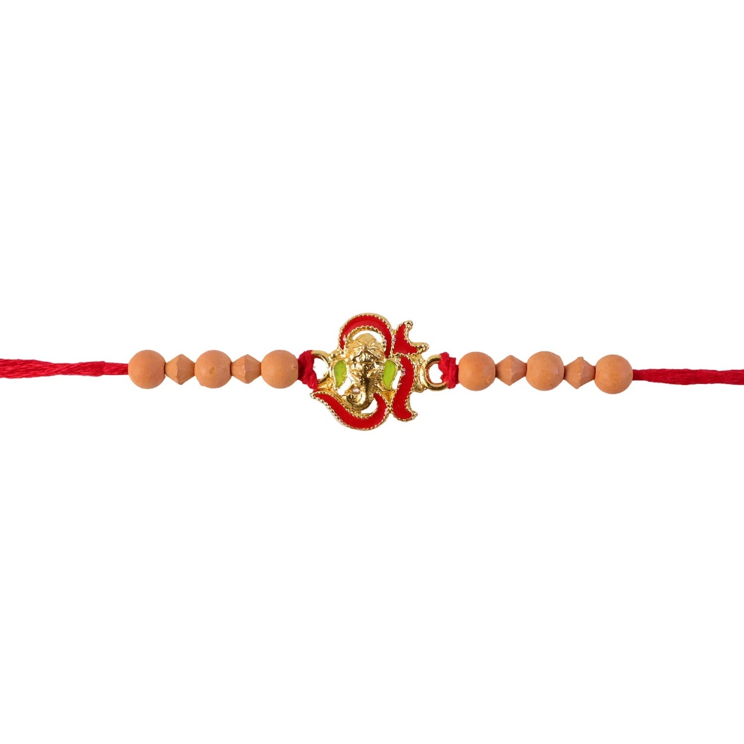 Comfortable, soft-thread Lord Ganesha Rakhi for easy wear.