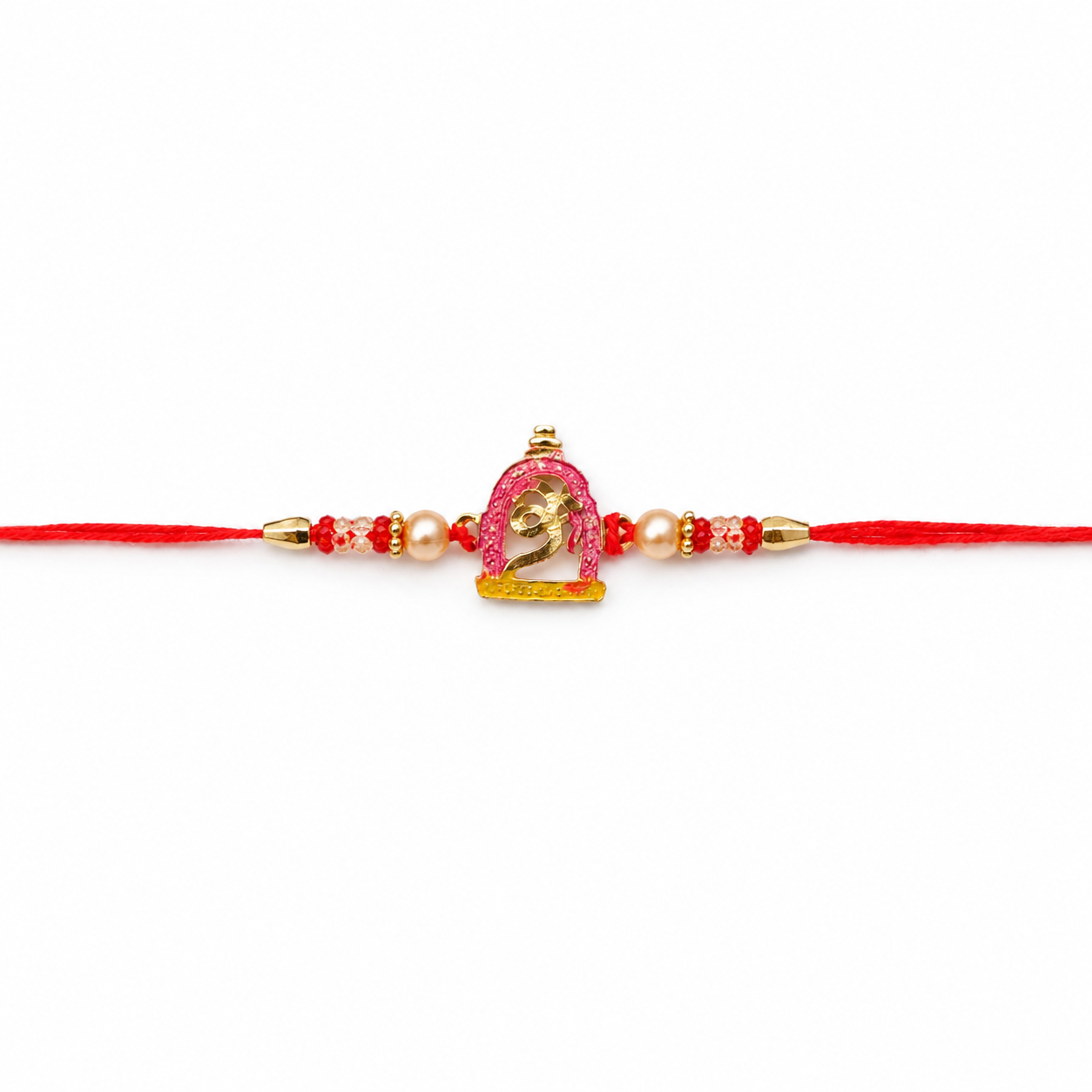 Beautiful pearl bead meenakari rakhi designed for brothers of all ages