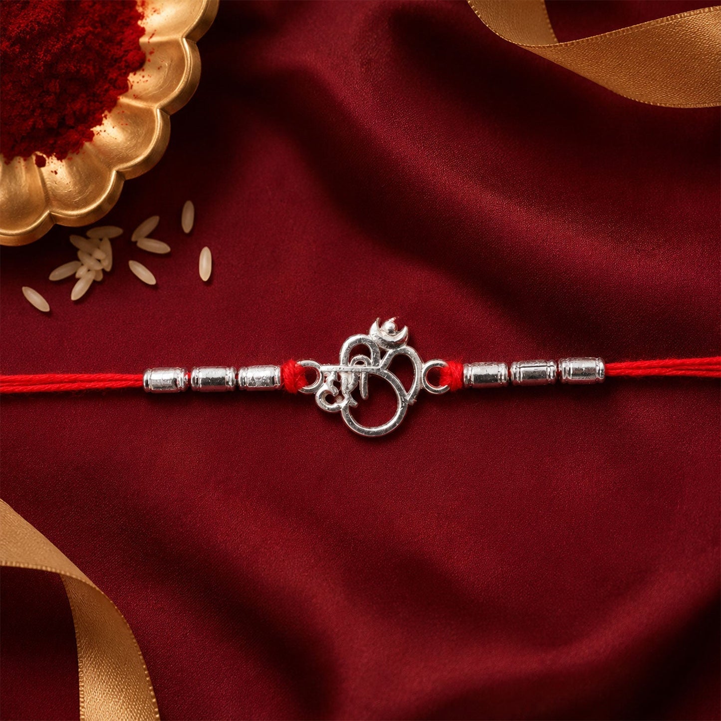Stylish and elegant Rakhi with detailed finishing, ideal for online rakhi shopping.