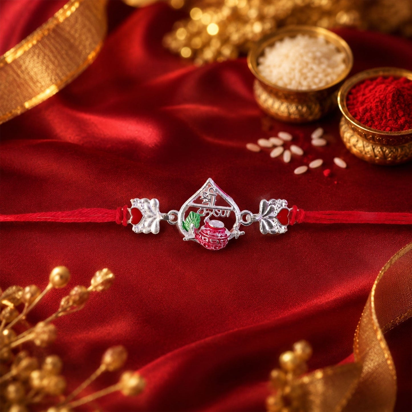 Stylish designer rakhi with a modern touch and traditional charm