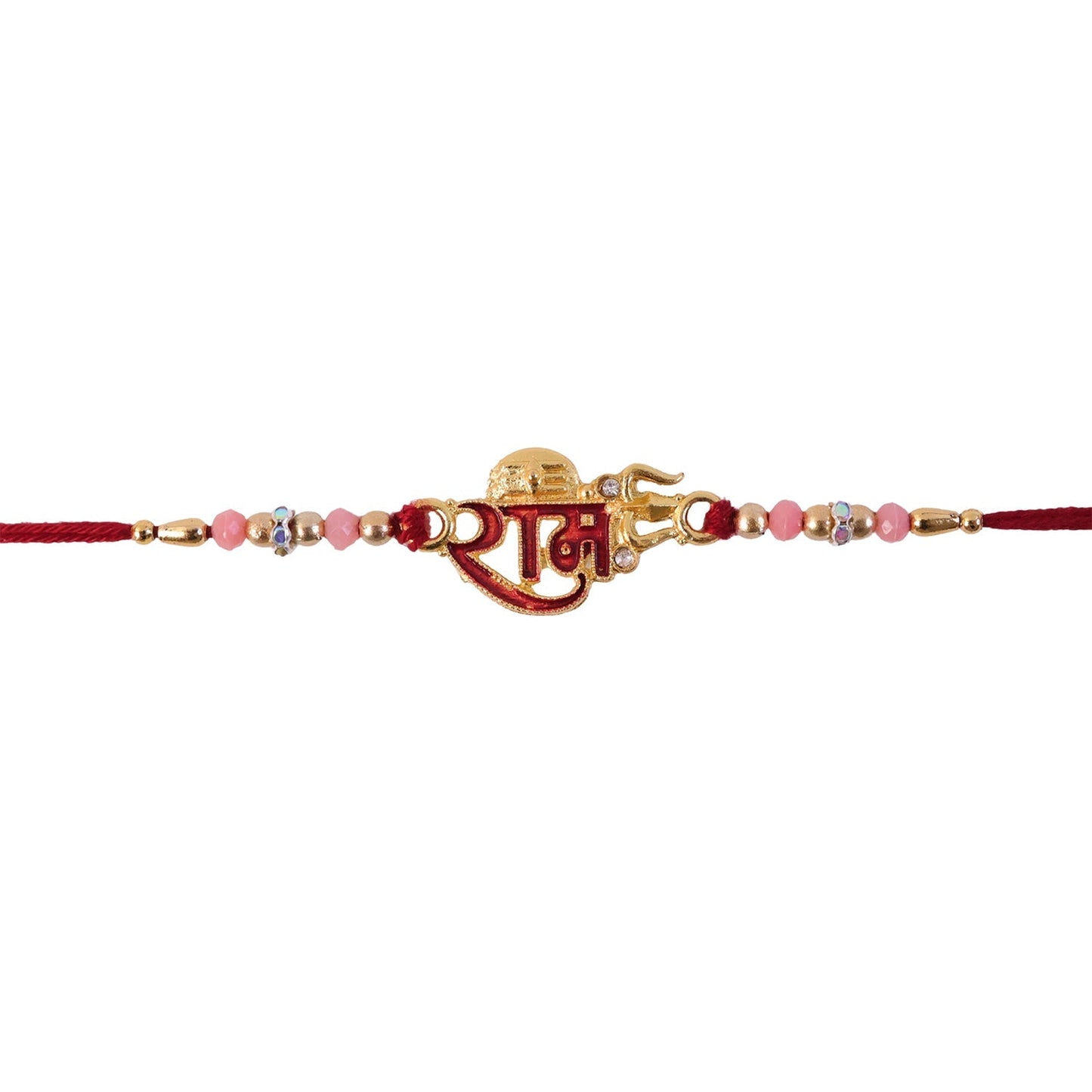 Festive Rakhi design with traditional meenakari and colorful beads