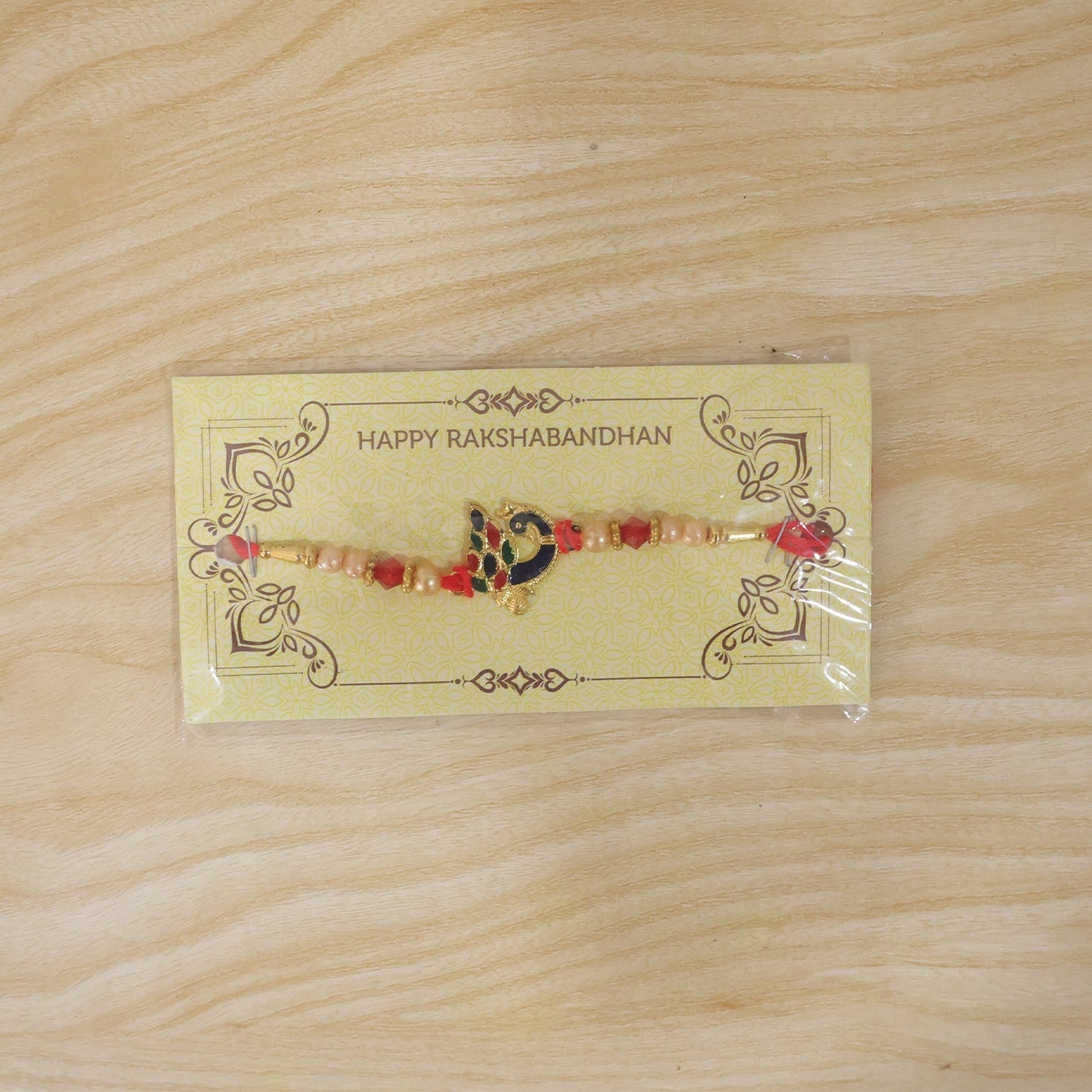 Elegant Blue Meenakari peacock Rakhi for Raksha Bandhan celebration