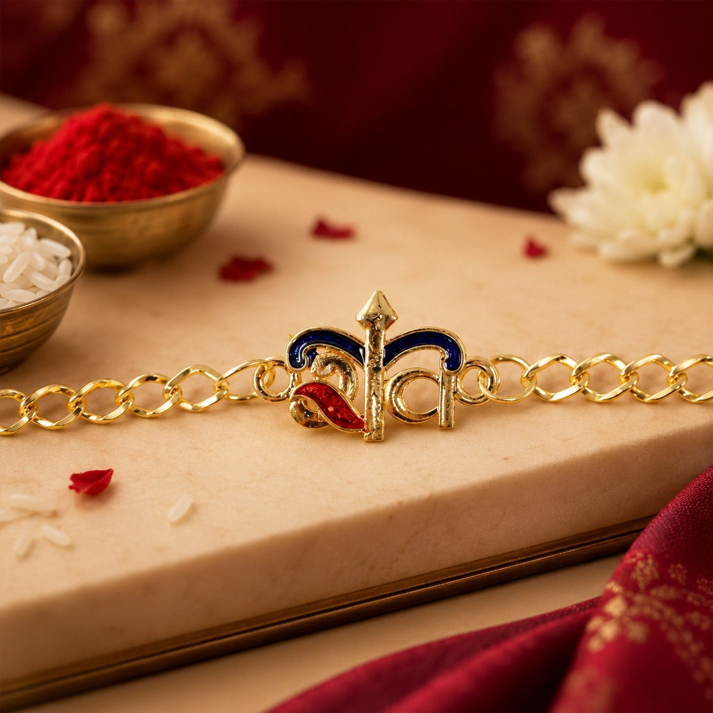 Traditional designer rakhi with modern festive appeal